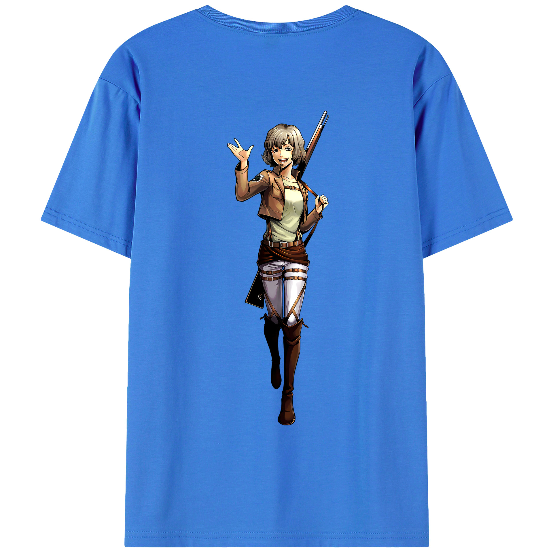 （画像用） 進撃の巨人 ヒツチ Attack on Titan Hitch 綿100％ メンズ半袖Tシャツ（バックプリント） 通気性