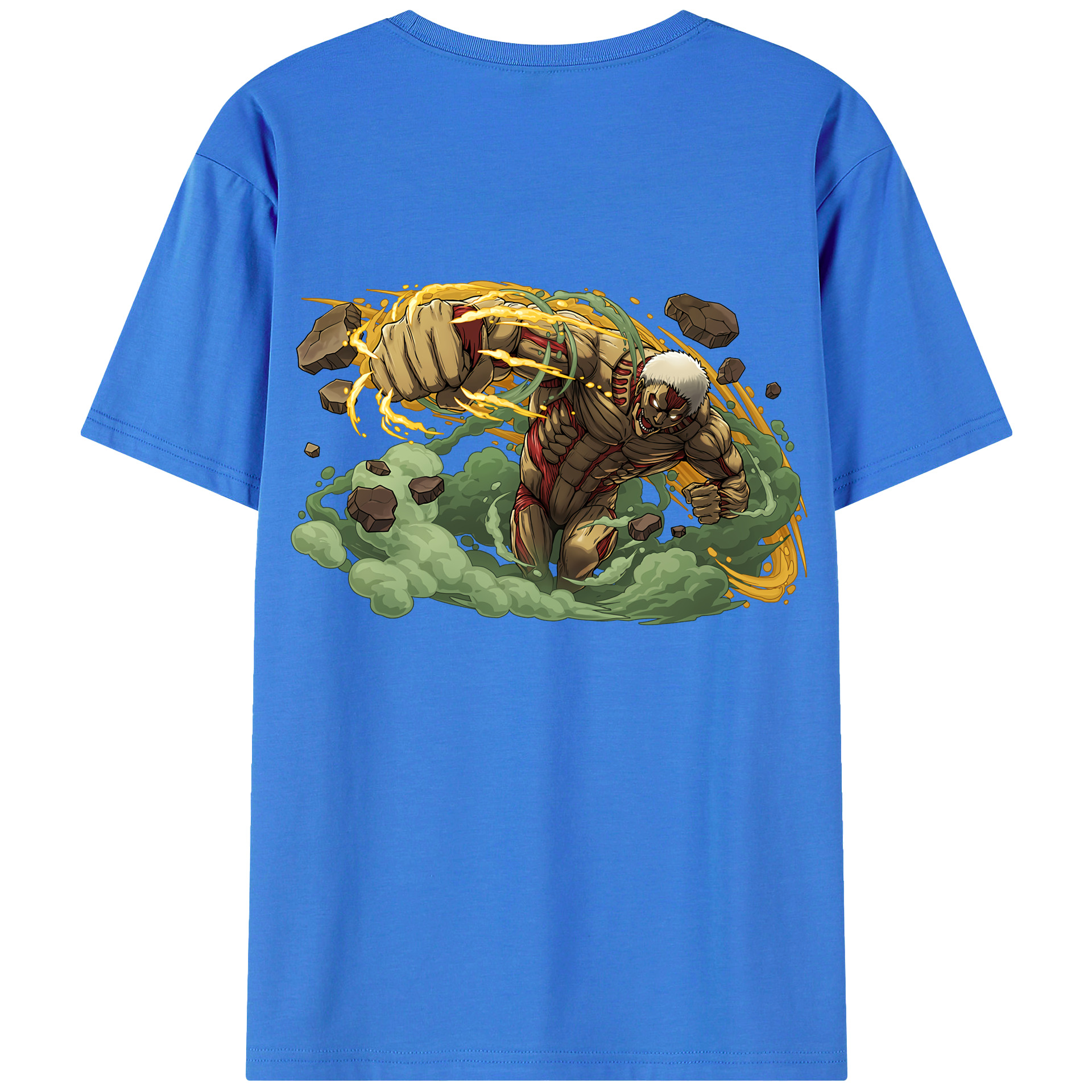 （画像用） 進撃の巨人 Attack on Titan 綿100％ メンズ半袖Tシャツ（バックプリント） 通気性