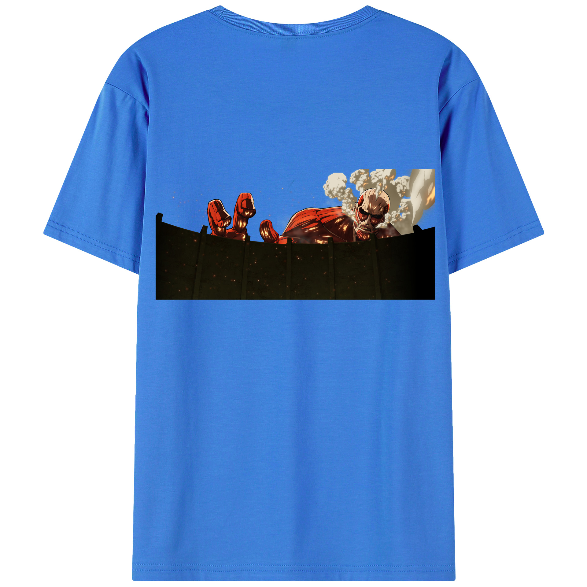 （画像用） 進撃の巨人 Attack on Titan 綿100％ メンズ半袖Tシャツ（バックプリント） 通気性
