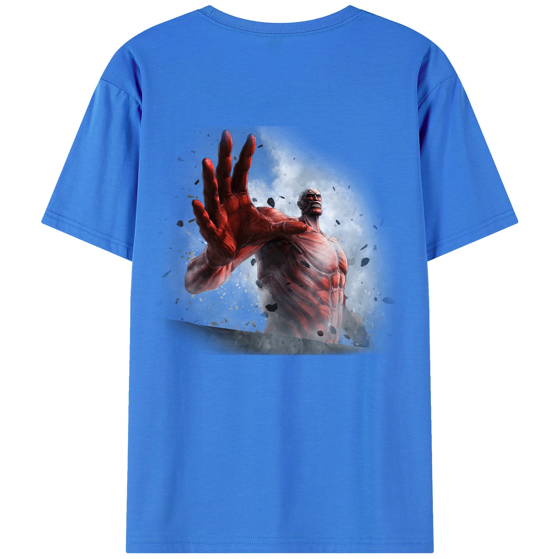 （画像用） 進撃の巨人 Attack on Titan 綿100％ メンズ半袖Tシャツ（バックプリント） 通気性