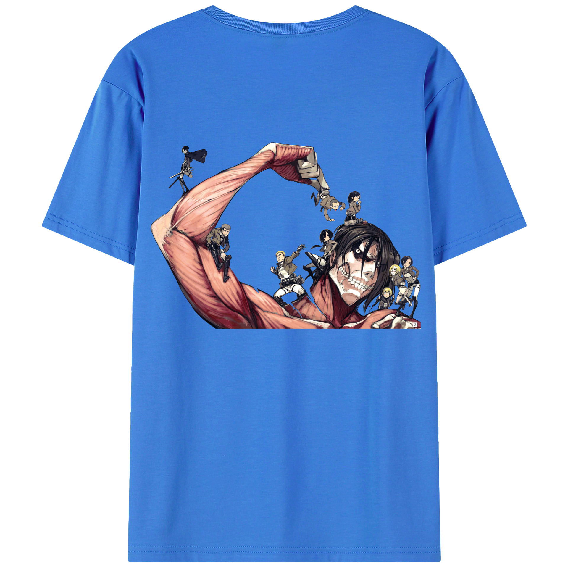 （画像用） 進撃の巨人 Attack on Titan 綿100％ メンズ半袖Tシャツ（バックプリント） 通気性