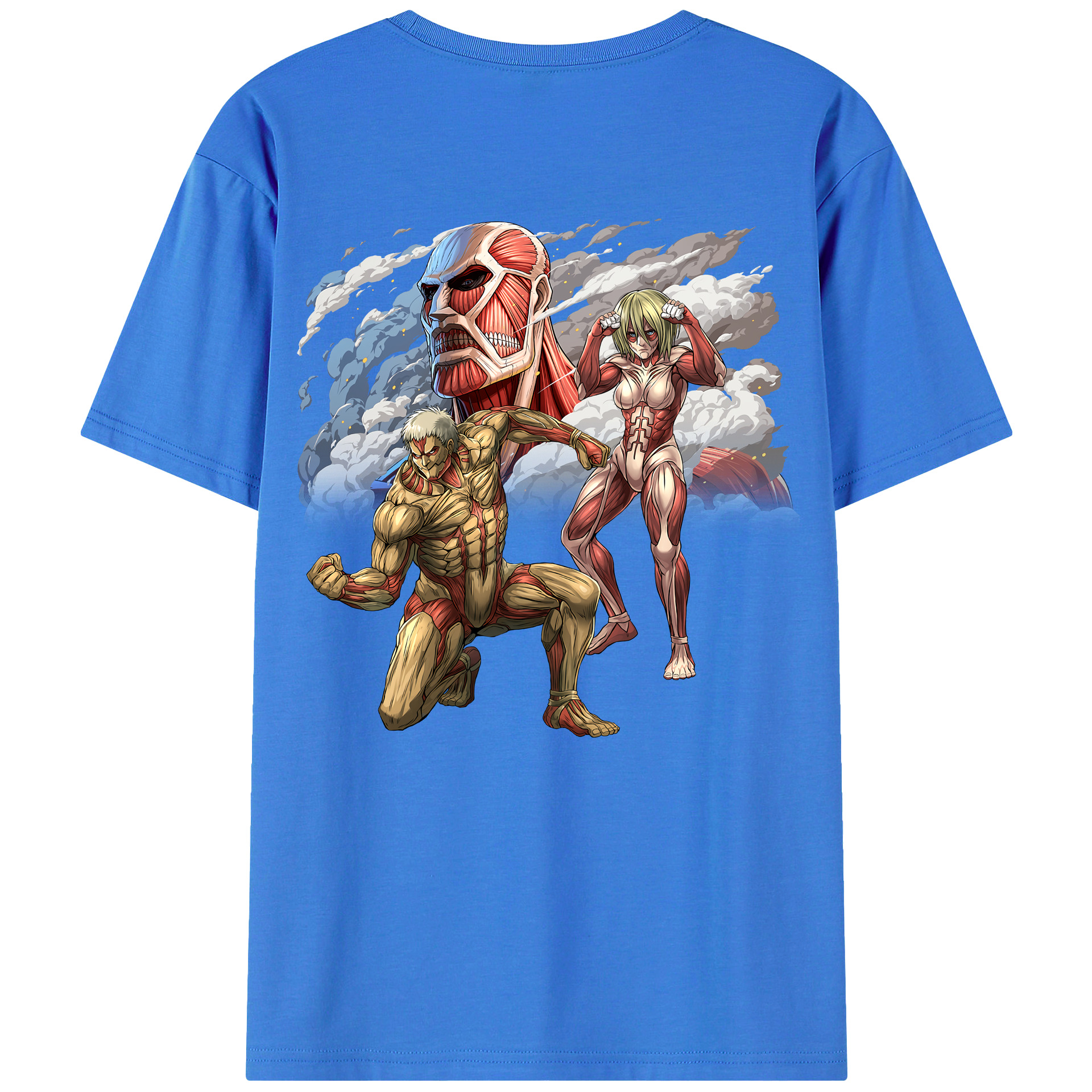 （画像用） 進撃の巨人 Attack on Titan 綿100％ メンズ半袖Tシャツ（バックプリント） 通気性