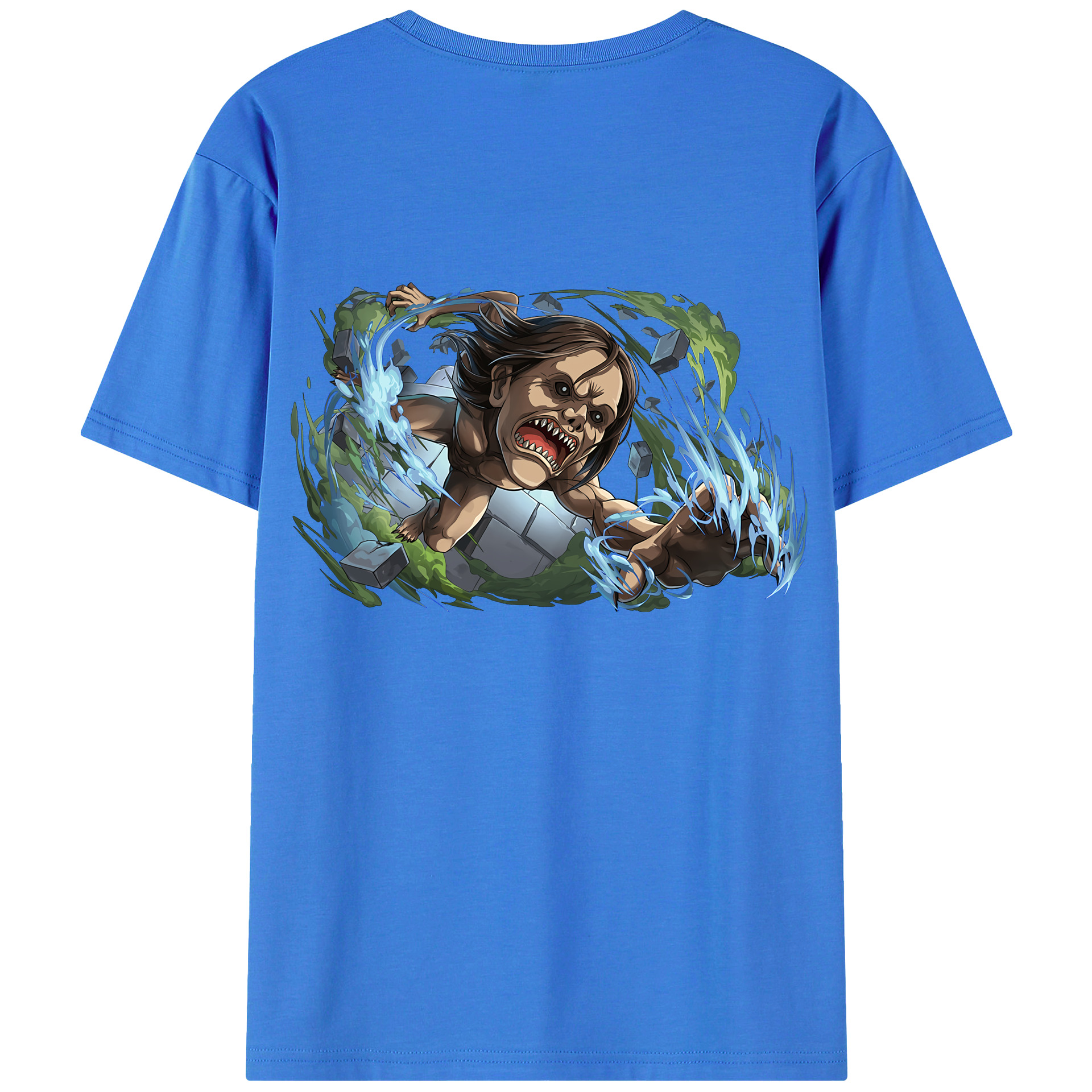 （画像用） 進撃の巨人 Attack on Titan 綿100％ メンズ半袖Tシャツ（バックプリント） 通気性