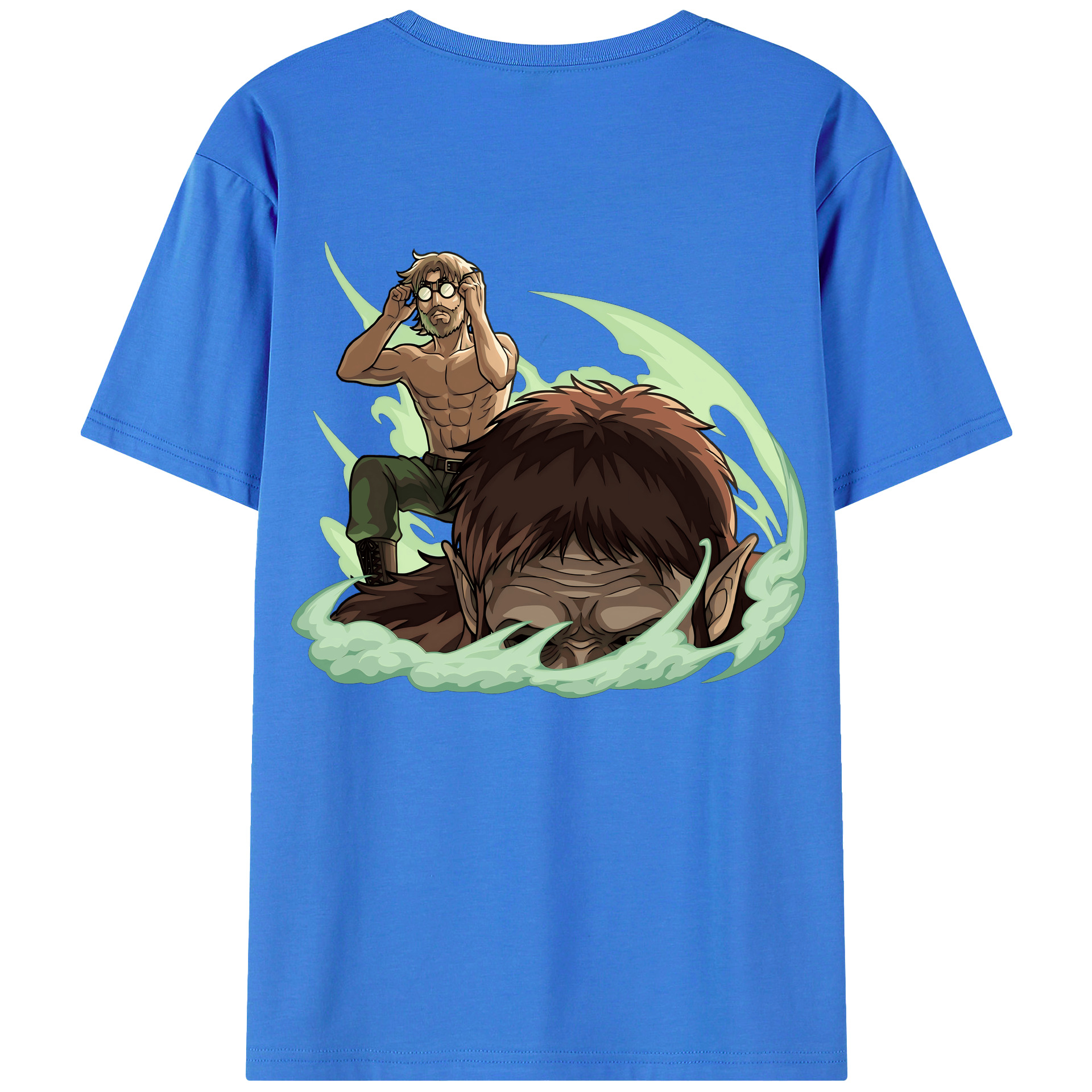 （画像用） 進撃の巨人 Attack on Titan 綿100％ メンズ半袖Tシャツ（バックプリント） 通気性