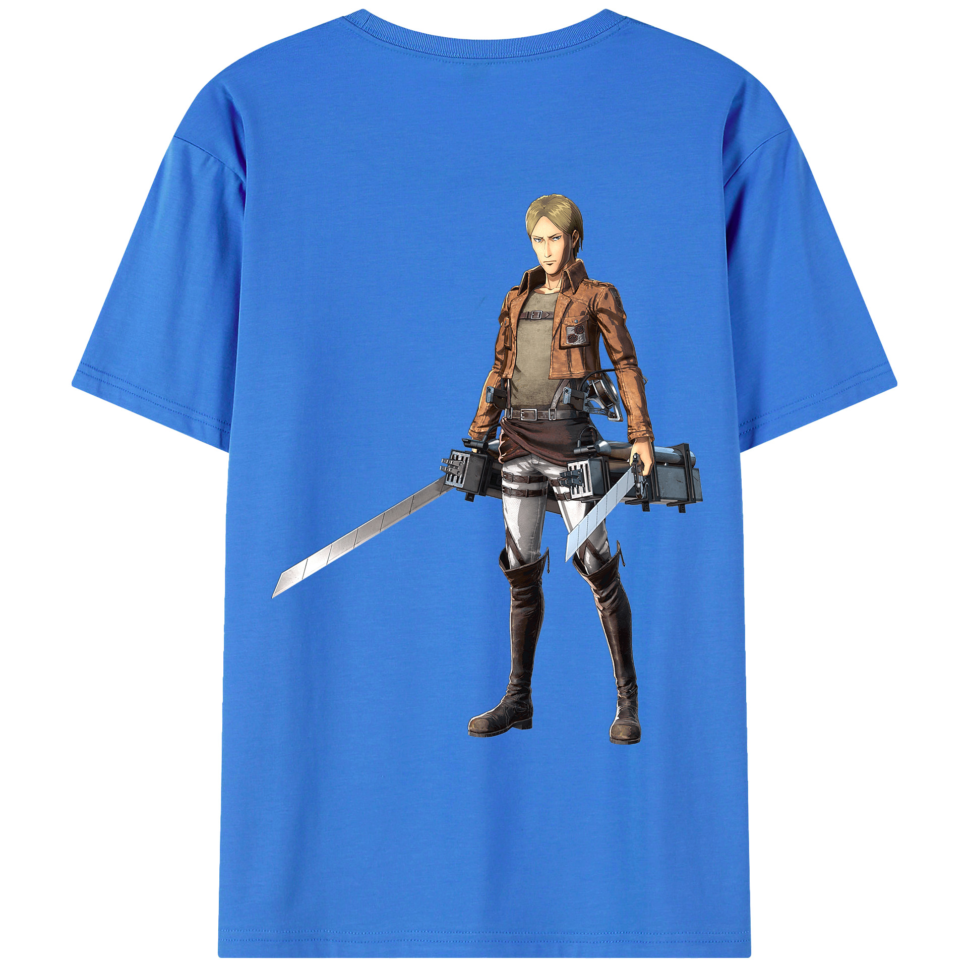 （画像用） 進撃の巨人 Attack on Titan 綿100％ メンズ半袖Tシャツ（バックプリント） 通気性