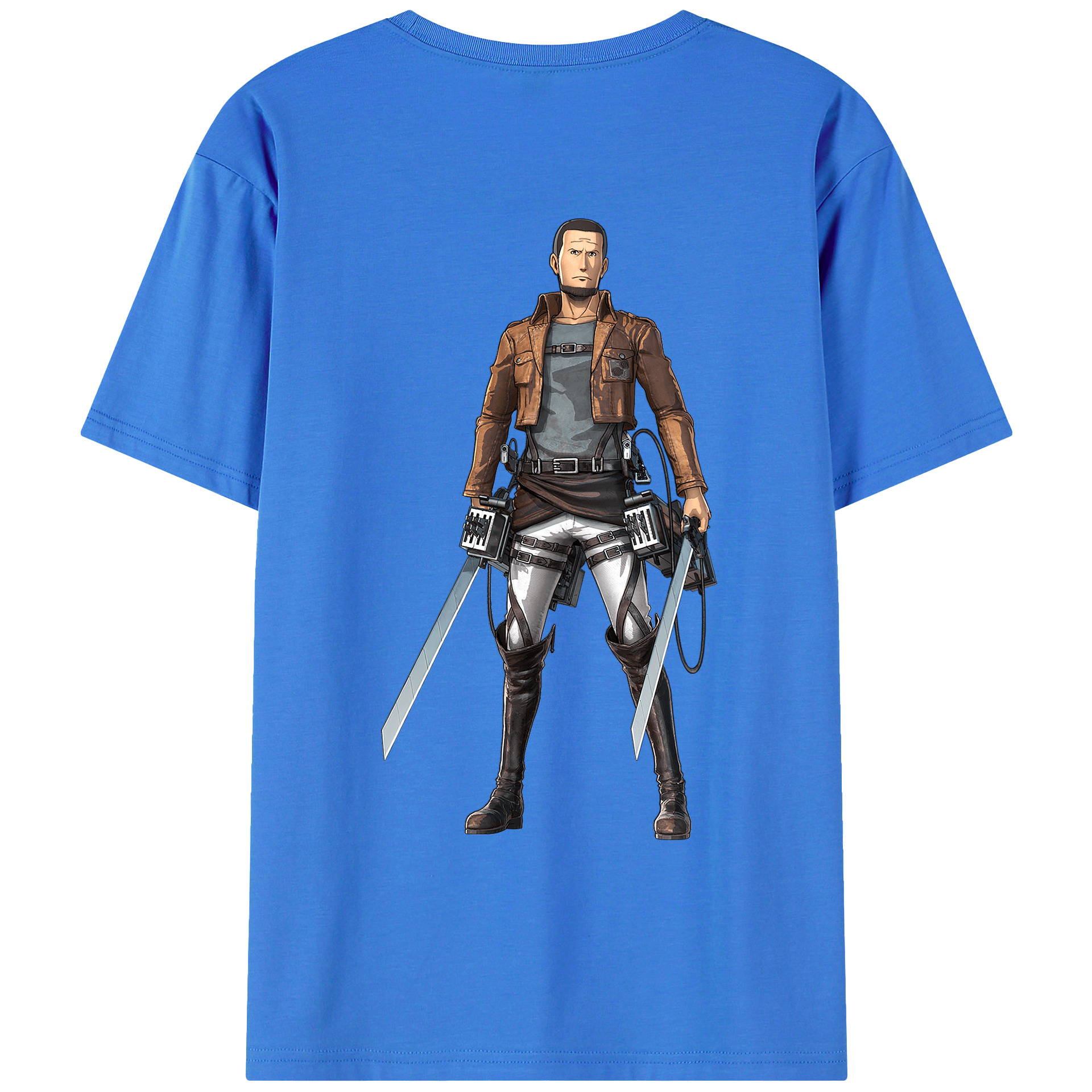 （画像用） 進撃の巨人 Attack on Titan 綿100％ メンズ半袖Tシャツ（バックプリント） 通気性