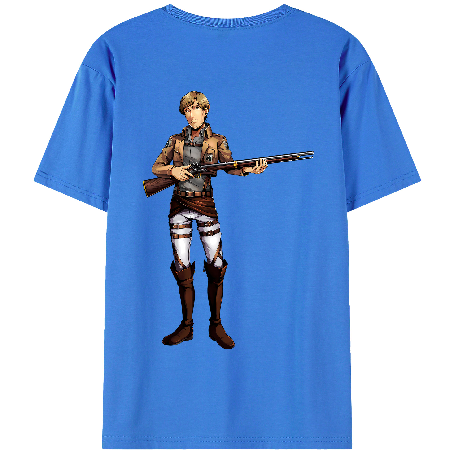 （画像用） 進撃の巨人 Attack on Titan 綿100％ メンズ半袖Tシャツ（バックプリント） 通気性