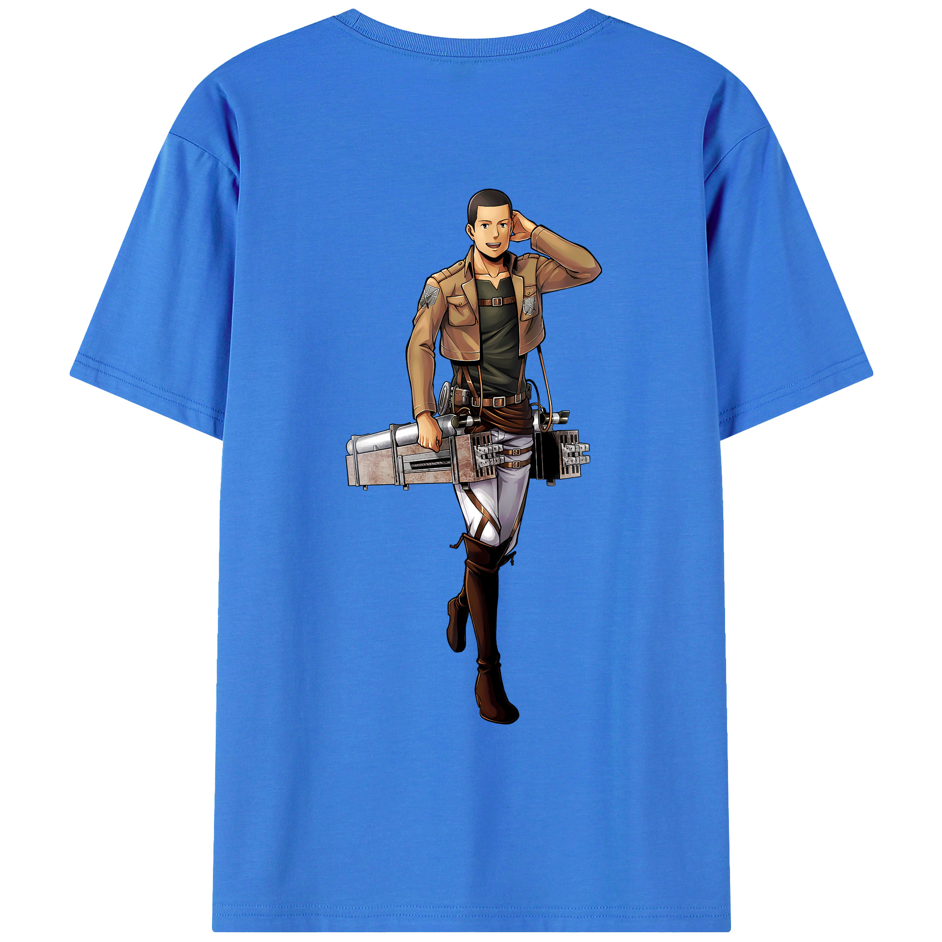 （画像用） 進撃の巨人 Attack on Titan 綿100％ メンズ半袖Tシャツ（バックプリント） 通気性
