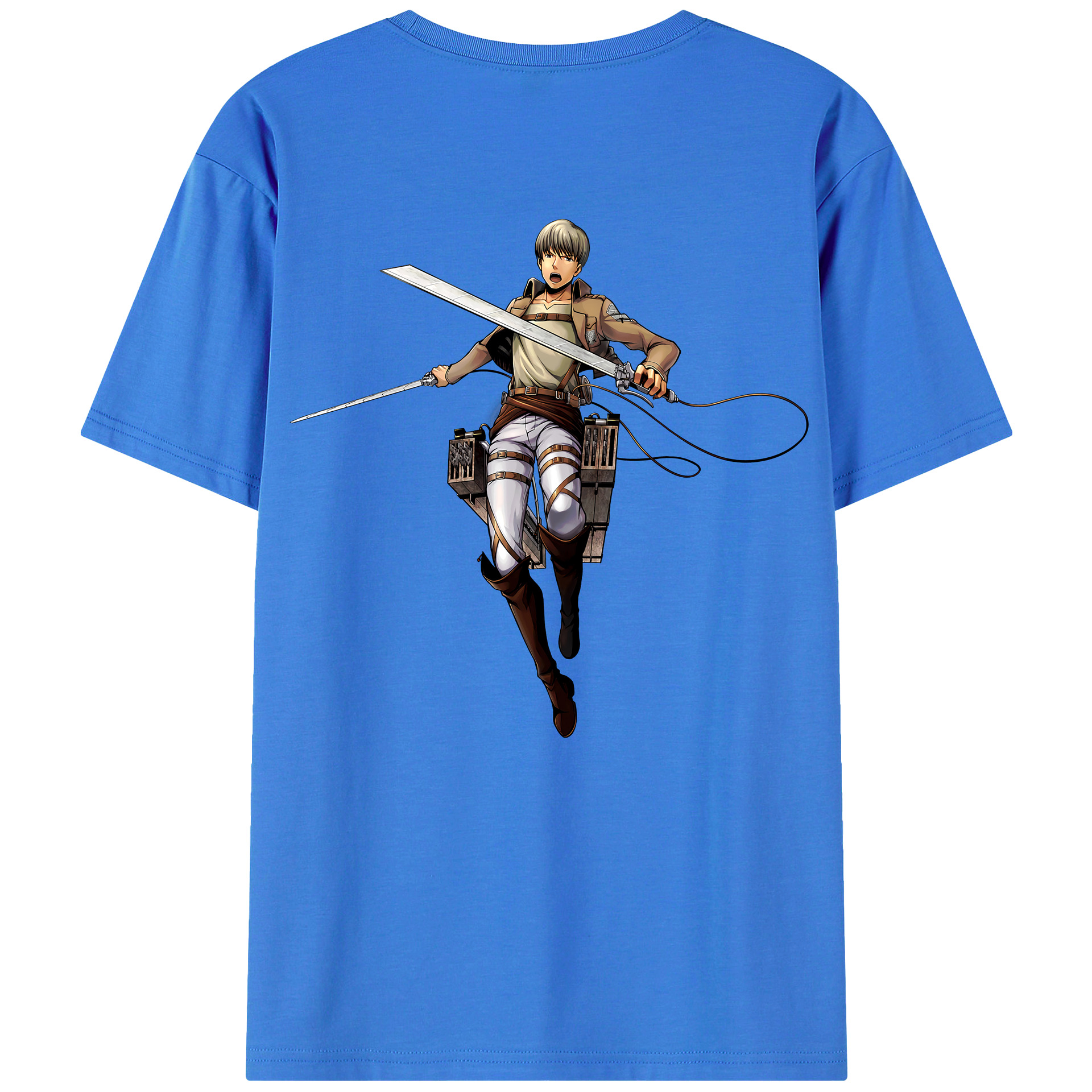 （画像用） 進撃の巨人 Attack on Titan 綿100％ メンズ半袖Tシャツ（バックプリント） 通気性