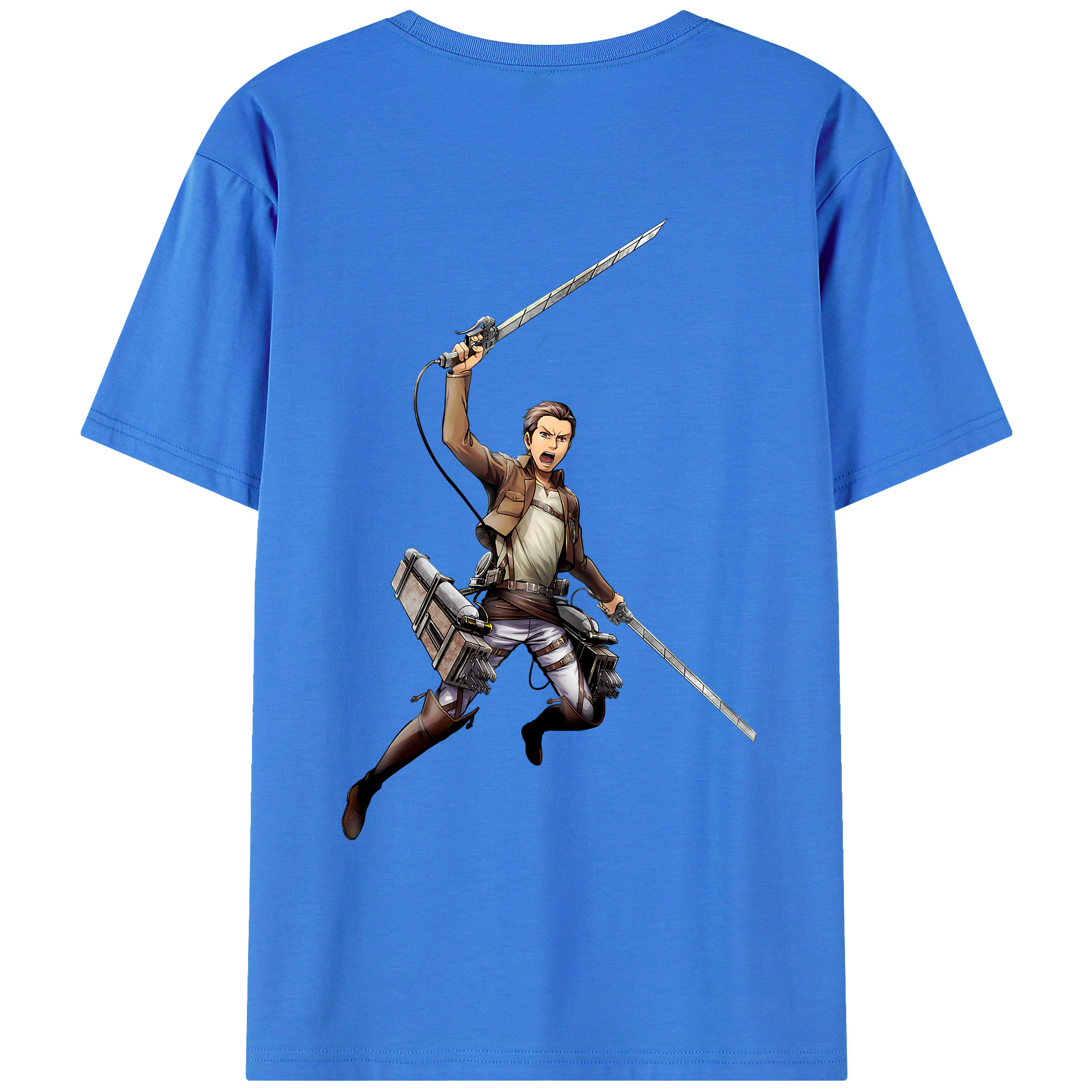 （画像用） 進撃の巨人 Attack on Titan 綿100％ メンズ半袖Tシャツ（バックプリント） 通気性