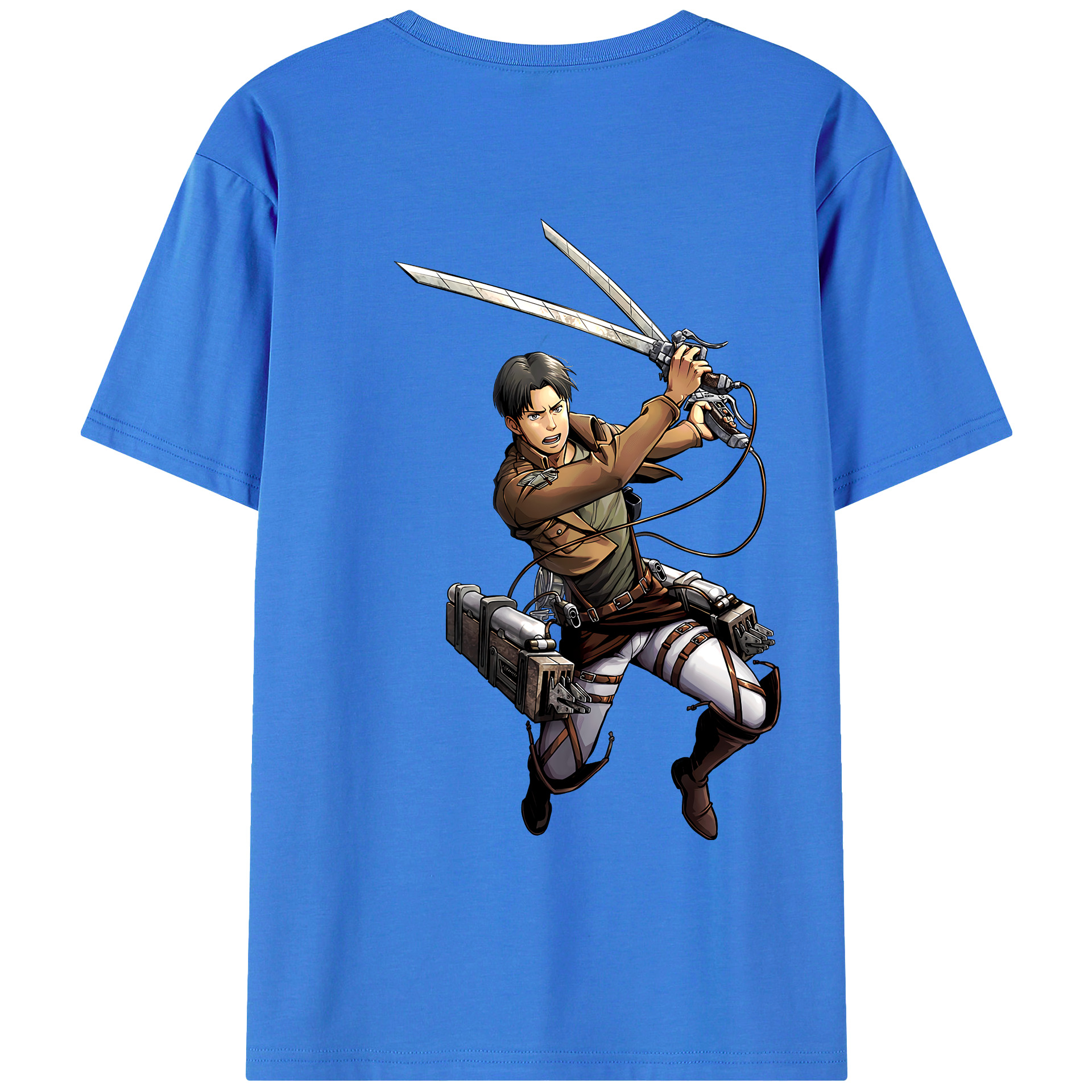 （画像用） 進撃の巨人 Attack on Titan 綿100％ メンズ半袖Tシャツ（バックプリント） 通気性