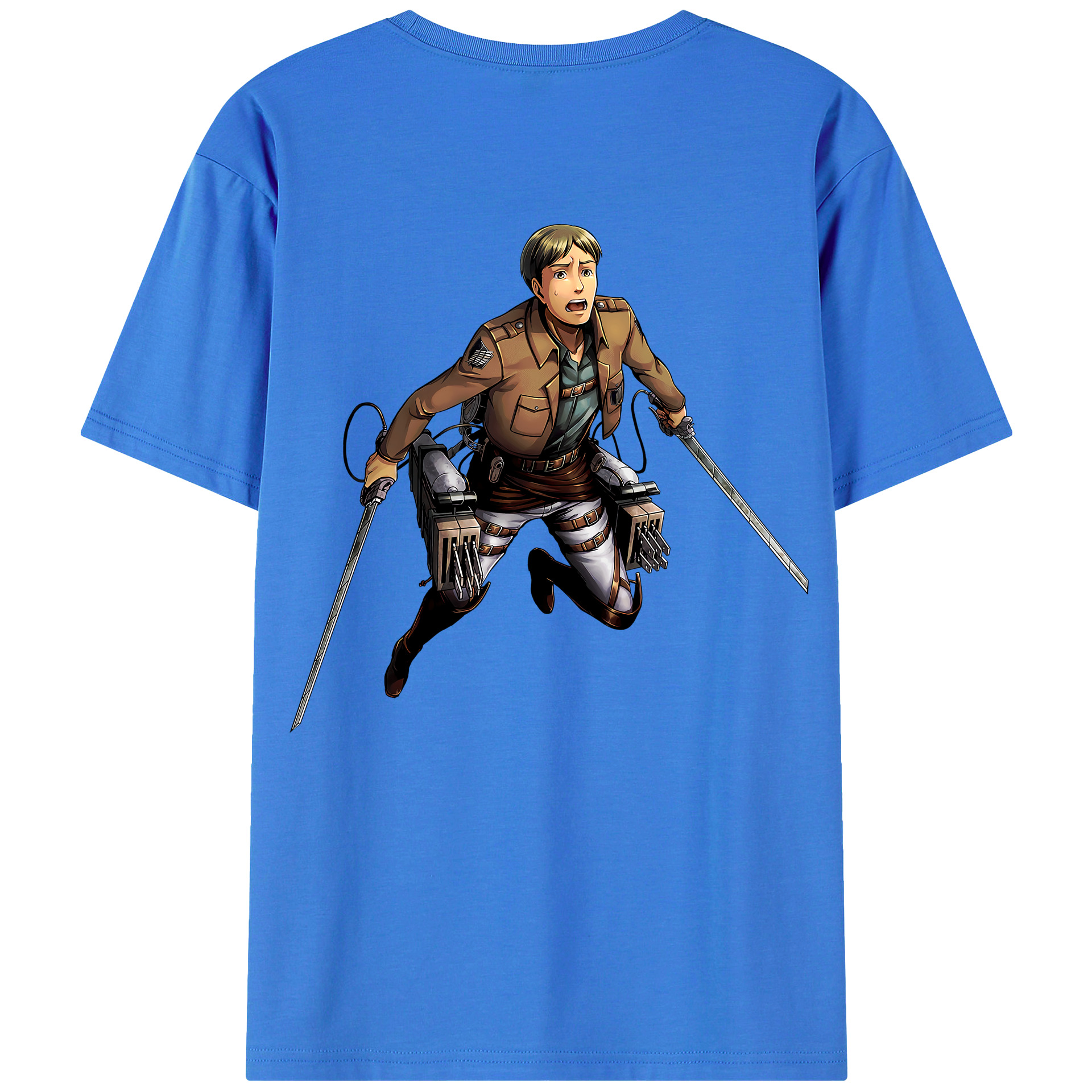 （画像用） 進撃の巨人 Attack on Titan 綿100％ メンズ半袖Tシャツ（バックプリント） 通気性