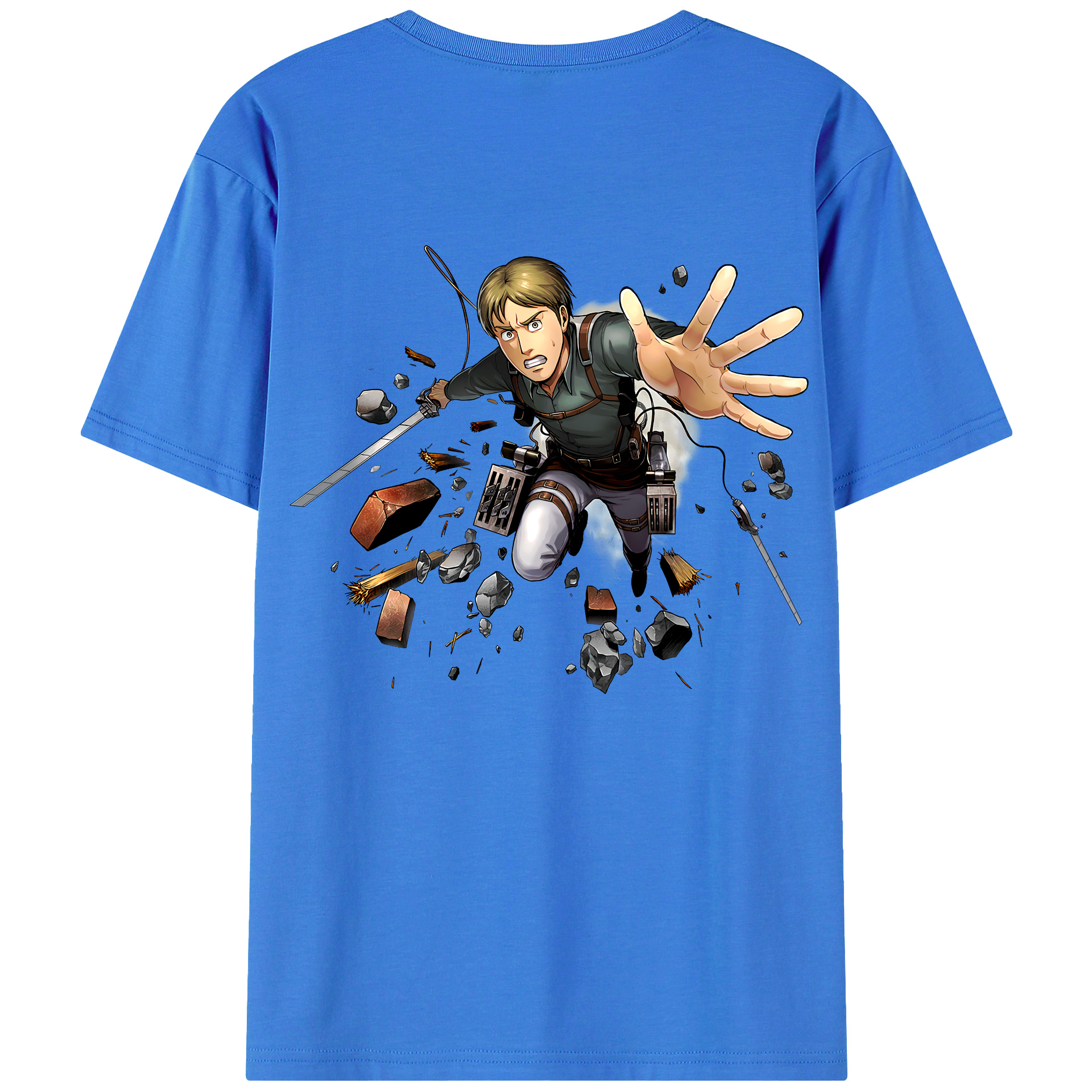 （画像用） 進撃の巨人 Attack on Titan 綿100％ メンズ半袖Tシャツ（バックプリント） 通気性