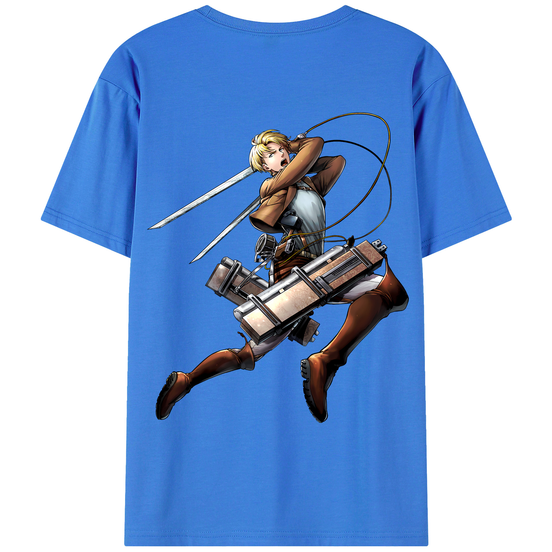 （画像用） 進撃の巨人 Attack on Titan 綿100％ メンズ半袖Tシャツ（バックプリント） 通気性