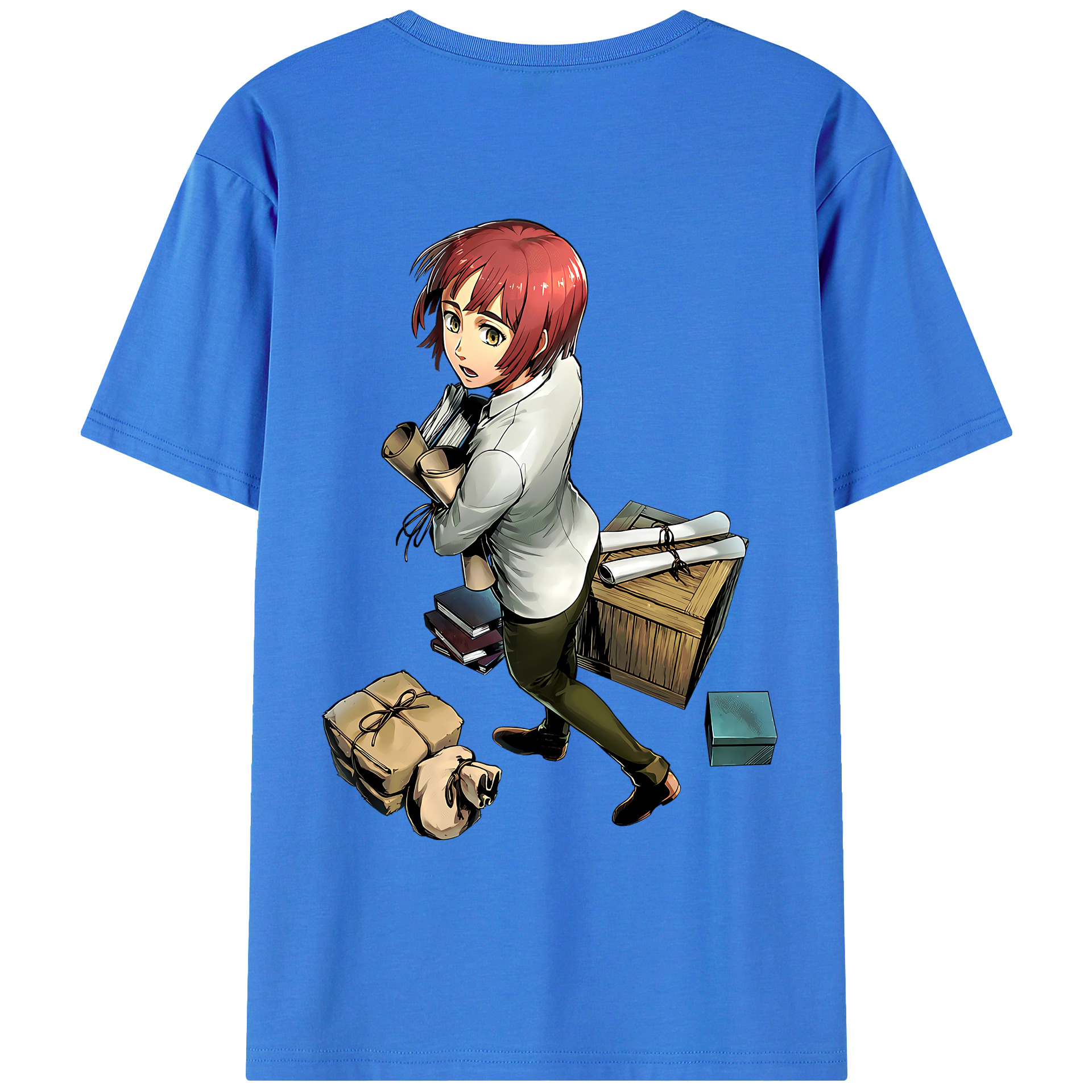 （画像用） 進撃の巨人 Attack on Titan 綿100％ メンズ半袖Tシャツ（バックプリント） 通気性