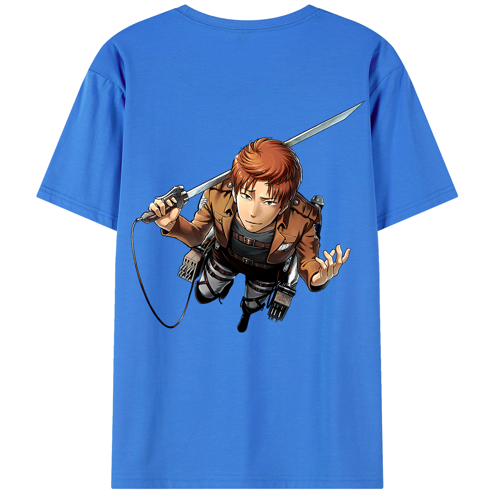 （画像用） 進撃の巨人 Attack on Titan 綿100％ メンズ半袖Tシャツ（バックプリント） 通気性