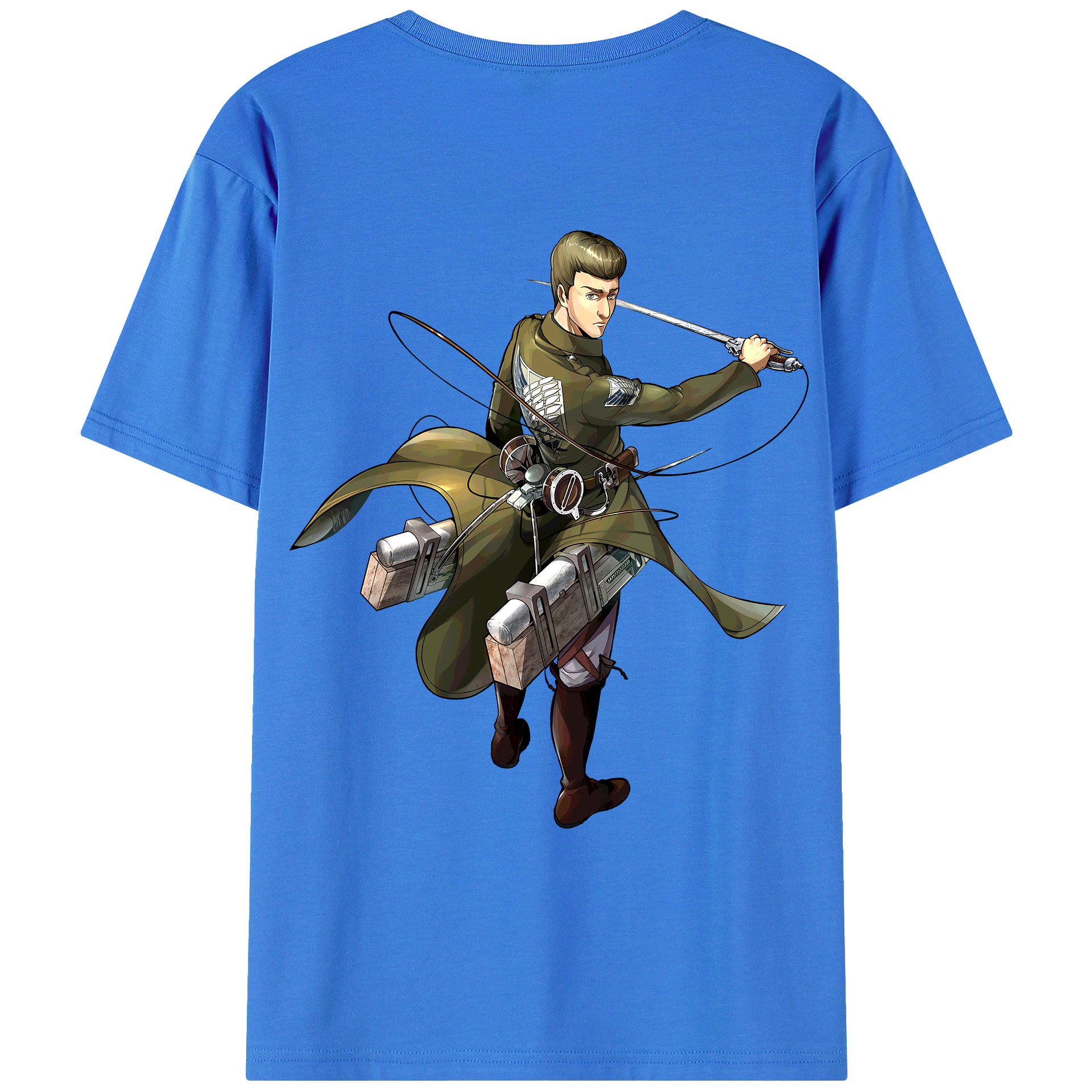 （画像用） 進撃の巨人 Attack on Titan 綿100％ メンズ半袖Tシャツ（バックプリント） 通気性