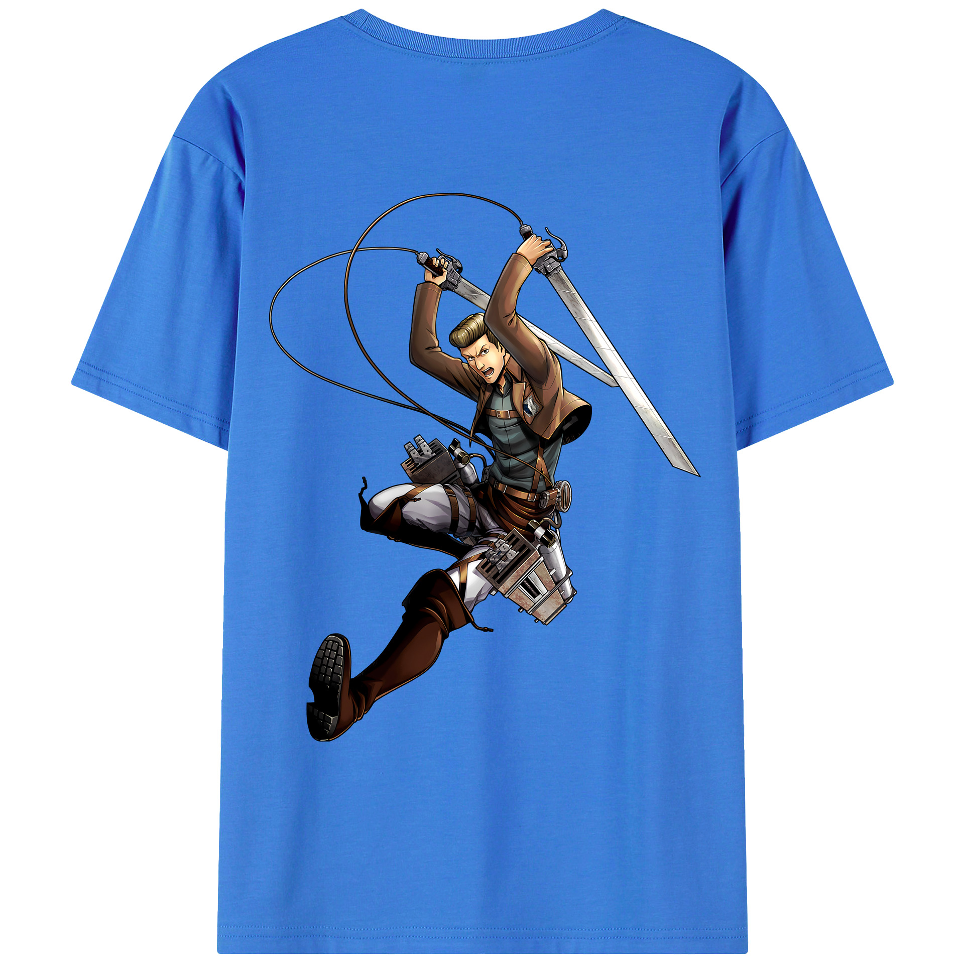 （画像用） 進撃の巨人 Attack on Titan 綿100％ メンズ半袖Tシャツ（バックプリント） 通気性