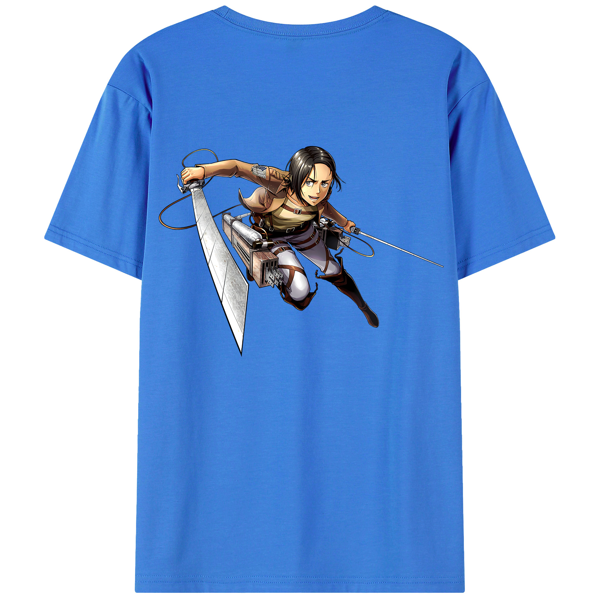 （画像用） 進撃の巨人 Attack on Titan 綿100％ メンズ半袖Tシャツ（バックプリント） 通気性