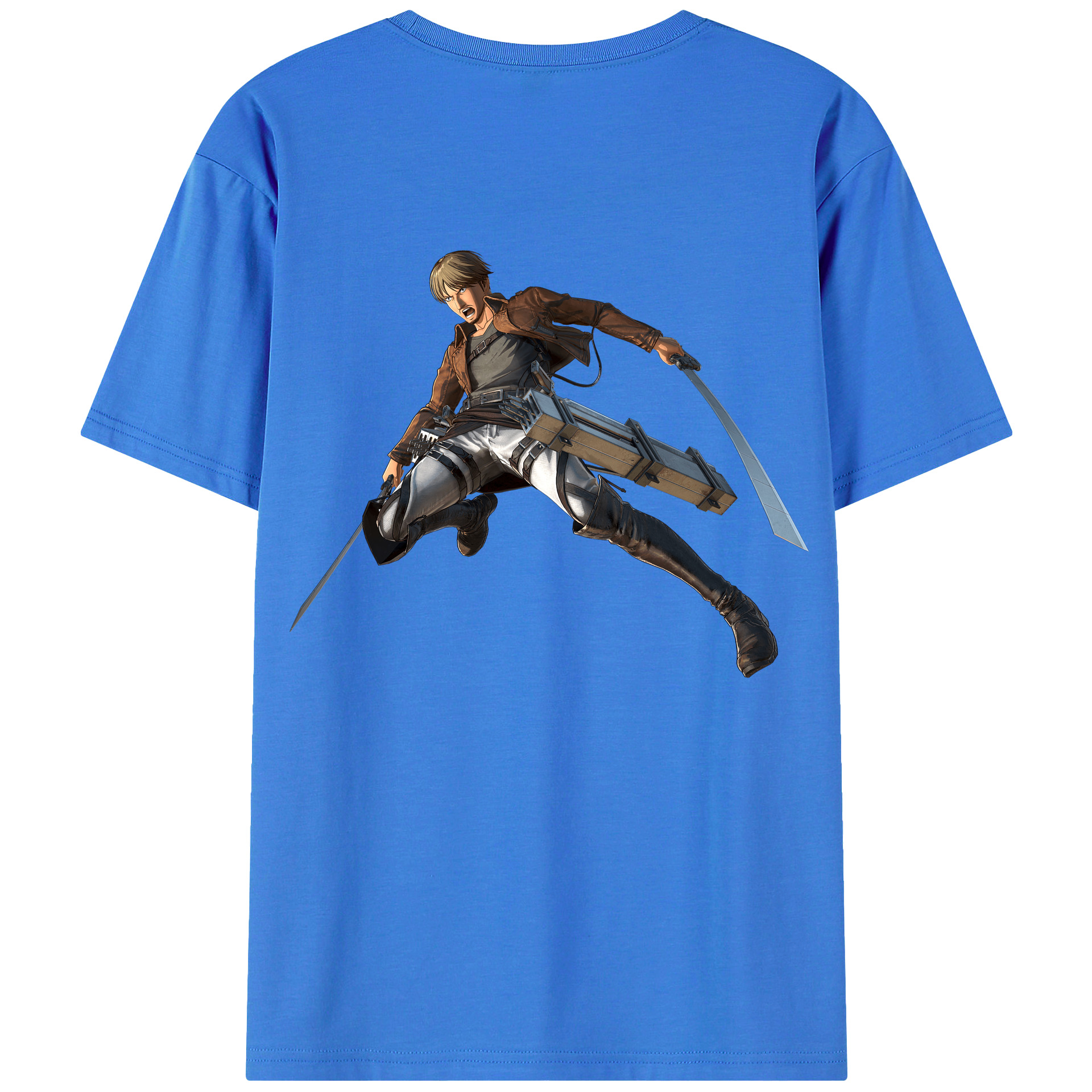 （画像用） 進撃の巨人 Attack on Titan 綿100％ メンズ半袖Tシャツ（バックプリント） 通気性