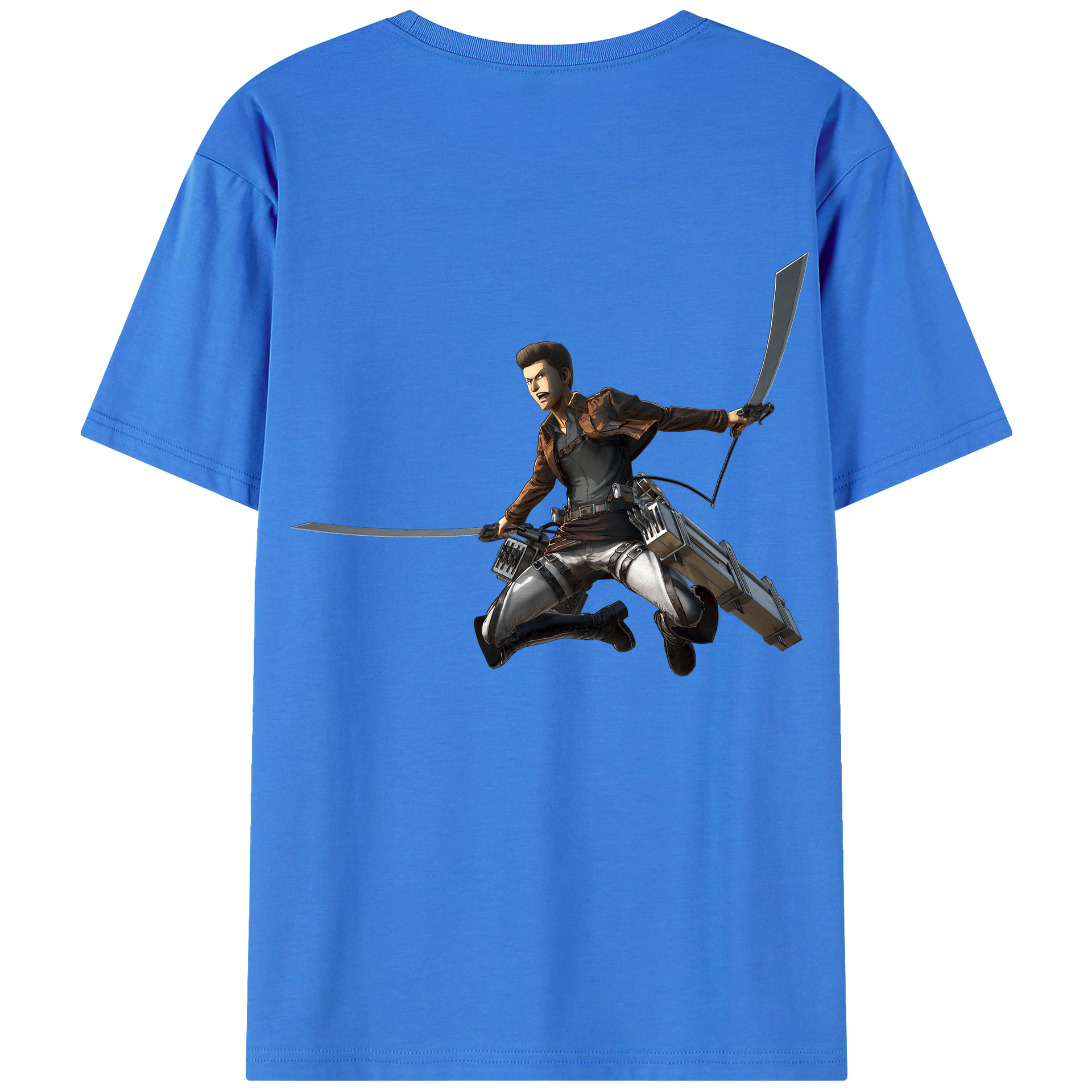 （画像用） 進撃の巨人 Attack on Titan 綿100％ メンズ半袖Tシャツ（バックプリント） 通気性