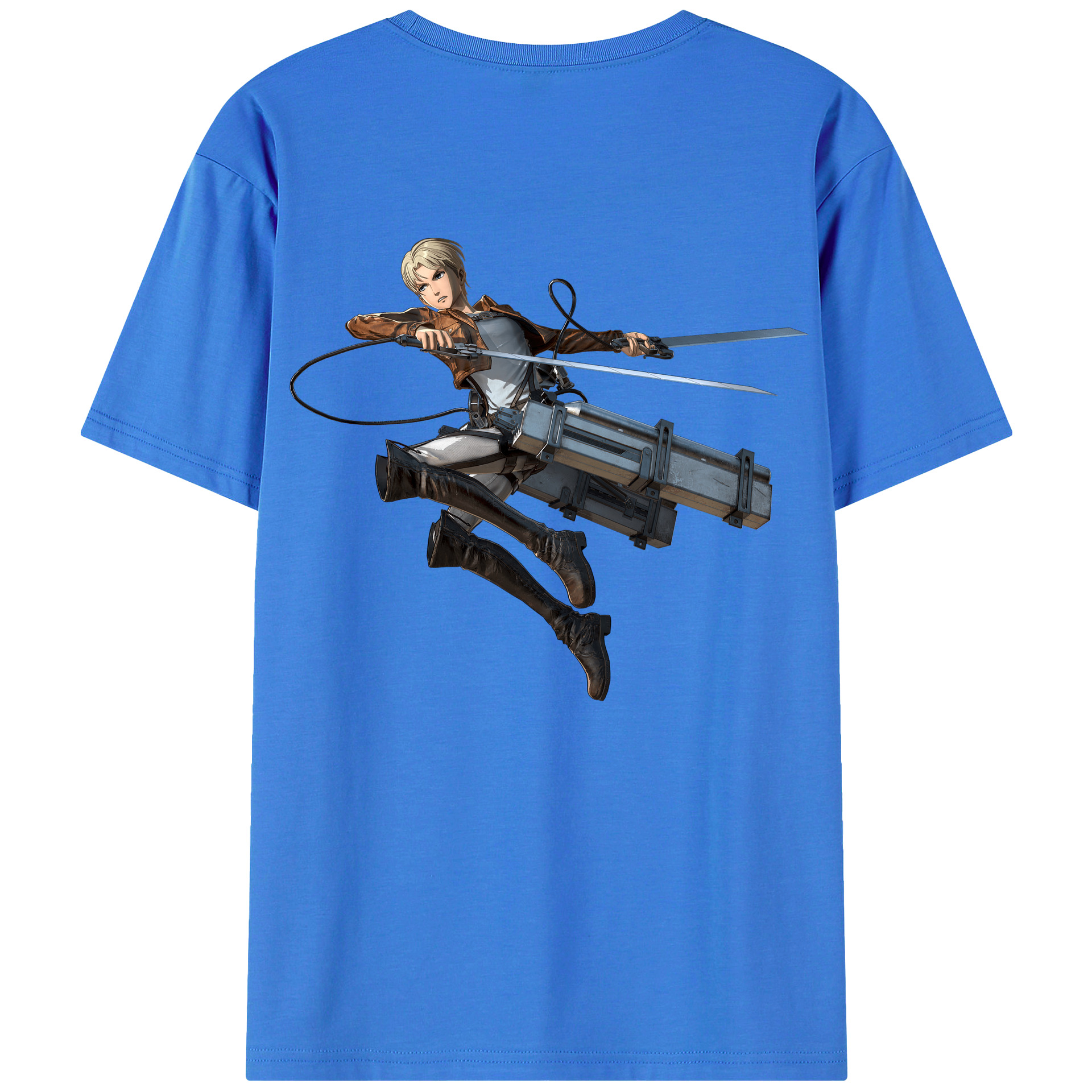 （画像用） 進撃の巨人 Attack on Titan 綿100％ メンズ半袖Tシャツ（バックプリント） 通気性