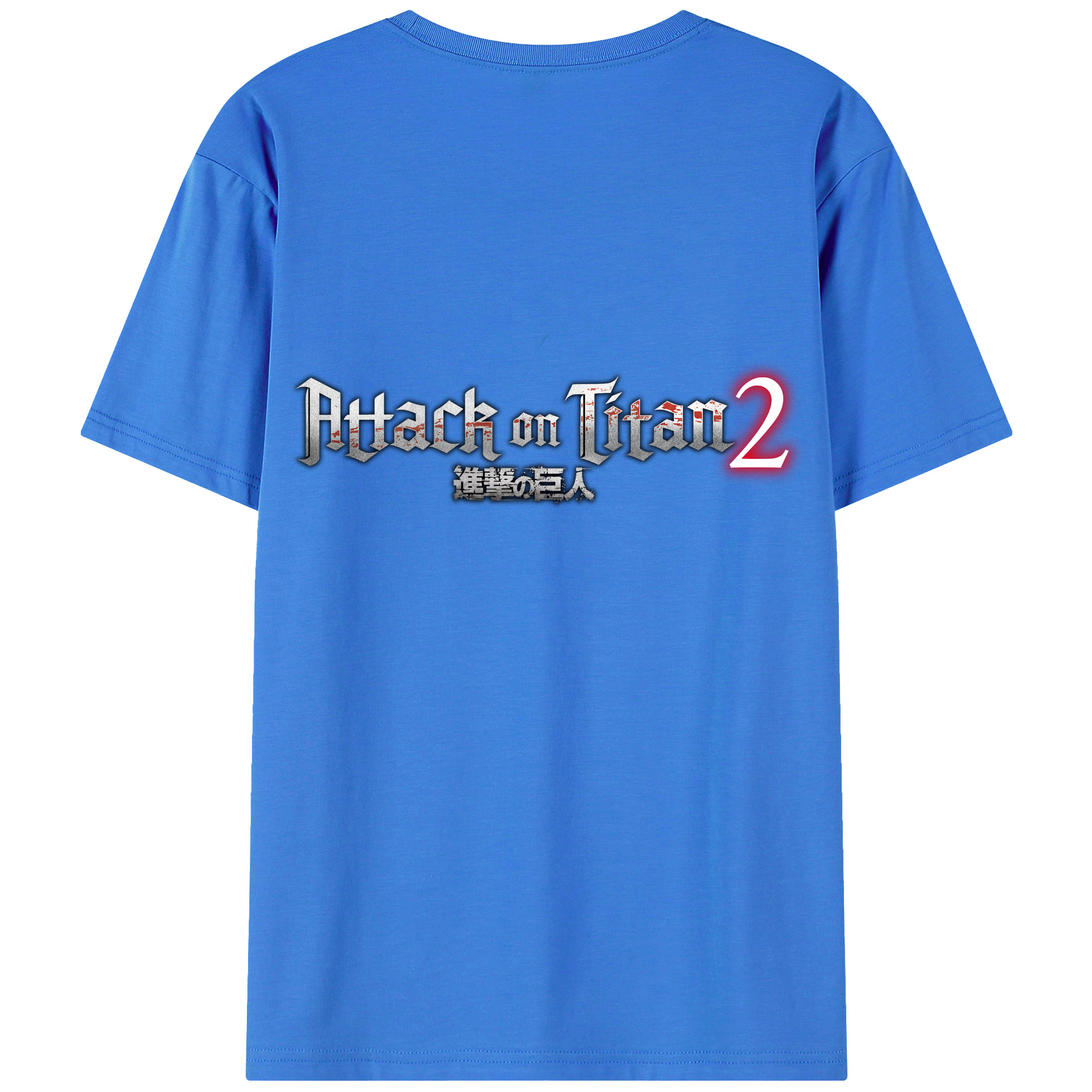 （画像用） 進撃の巨人 Attack on Titan 綿100％ メンズ半袖Tシャツ（バックプリント） 通気性