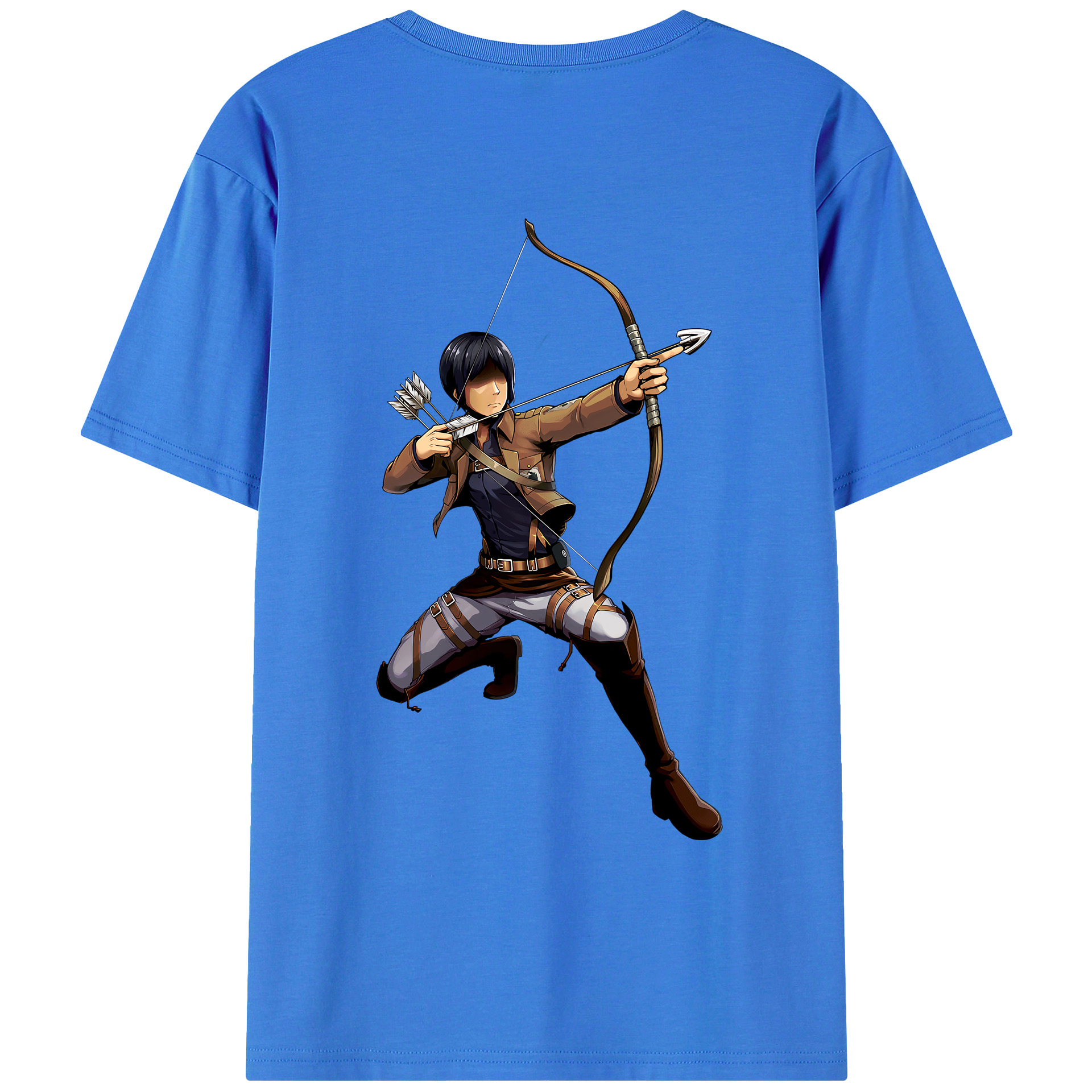 （画像用） 進撃の巨人 Attack on Titan 綿100％ メンズ半袖Tシャツ（バックプリント） 通気性