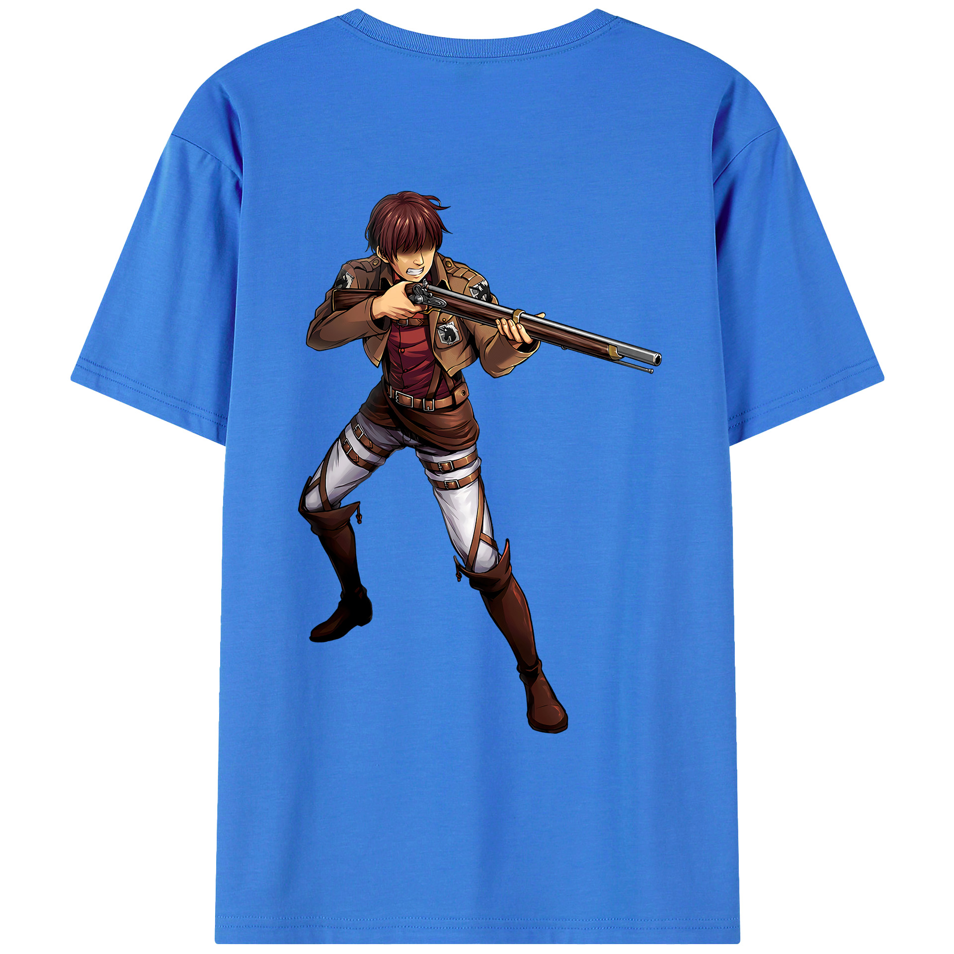 （画像用） 進撃の巨人 Attack on Titan 綿100％ メンズ半袖Tシャツ（バックプリント） 通気性