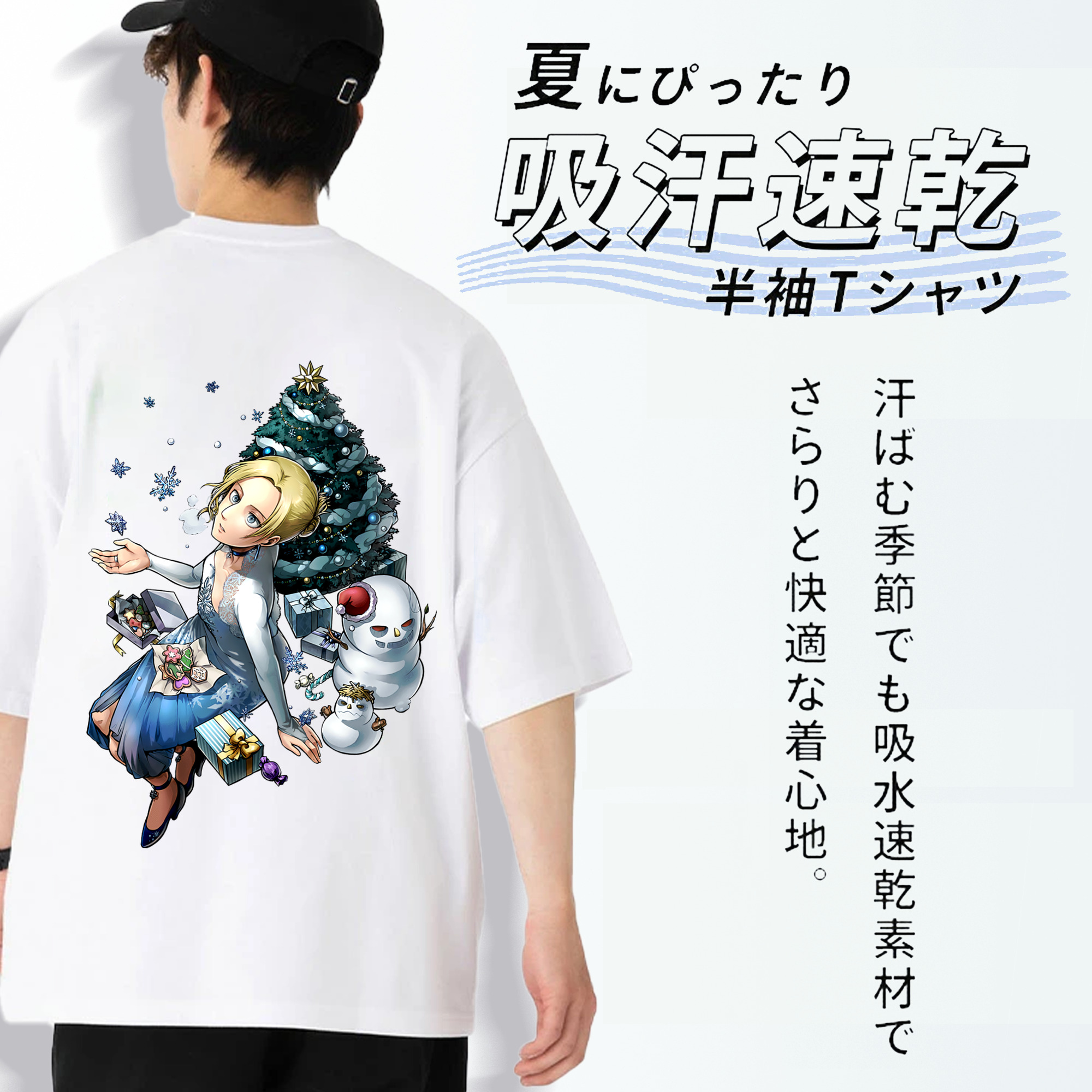 進撃の巨人 アニ・レオンハート Attack on Titan Annie Leonhart 綿100％ メンズ半袖Tシャツ（バックプリント） 通気性