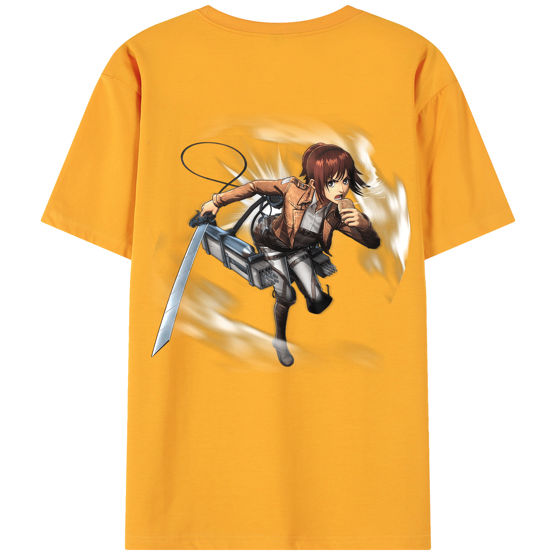 （画像用） 進撃の巨人 サシャ·ブラウス Attack on Titan Sasha Blaus 綿100％ メンズ半袖Tシャツ（バックプリント） 通気性