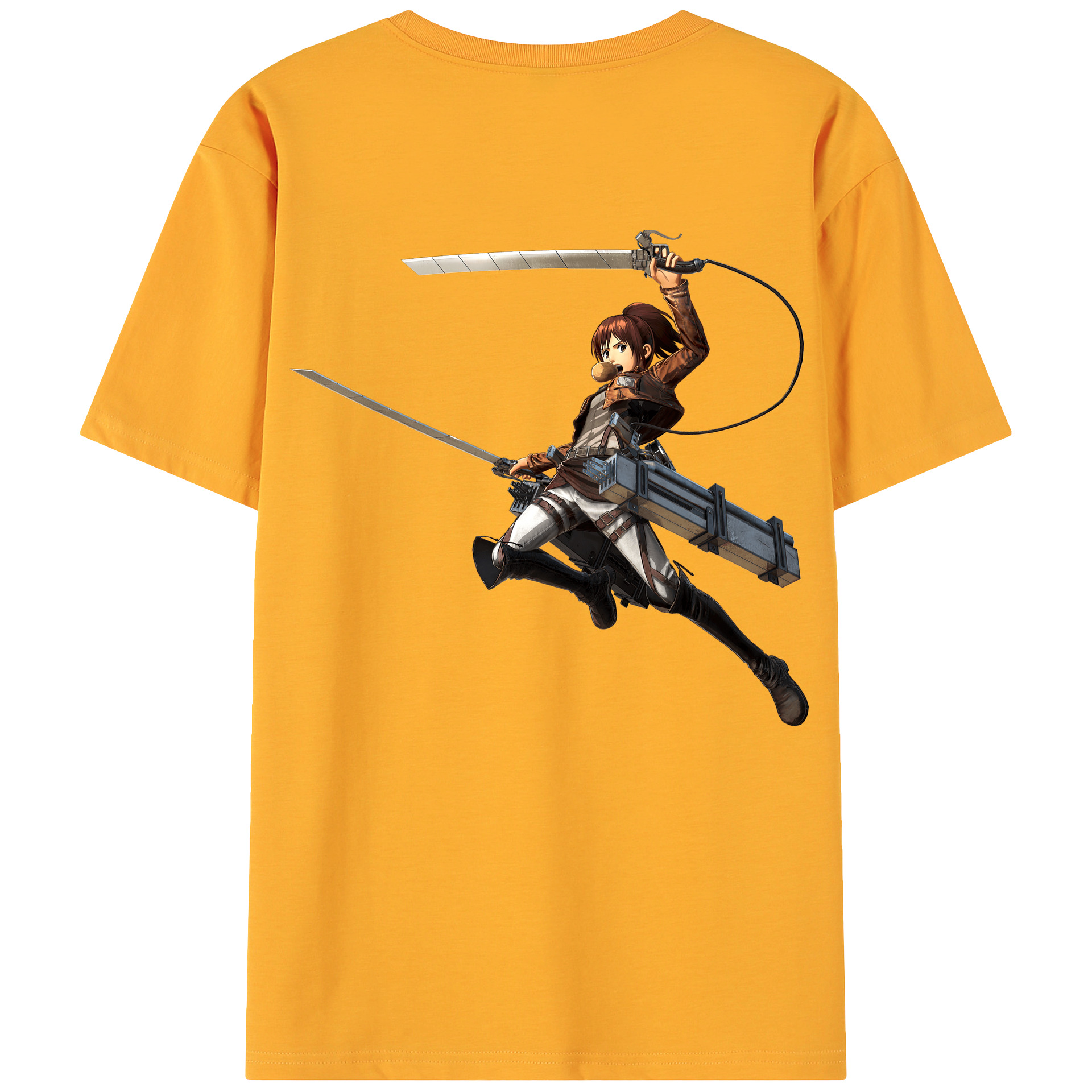 （画像用） 進撃の巨人 サシャ·ブラウス Attack on Titan Sasha Blaus 綿100％ メンズ半袖Tシャツ（バックプリント） 通気性