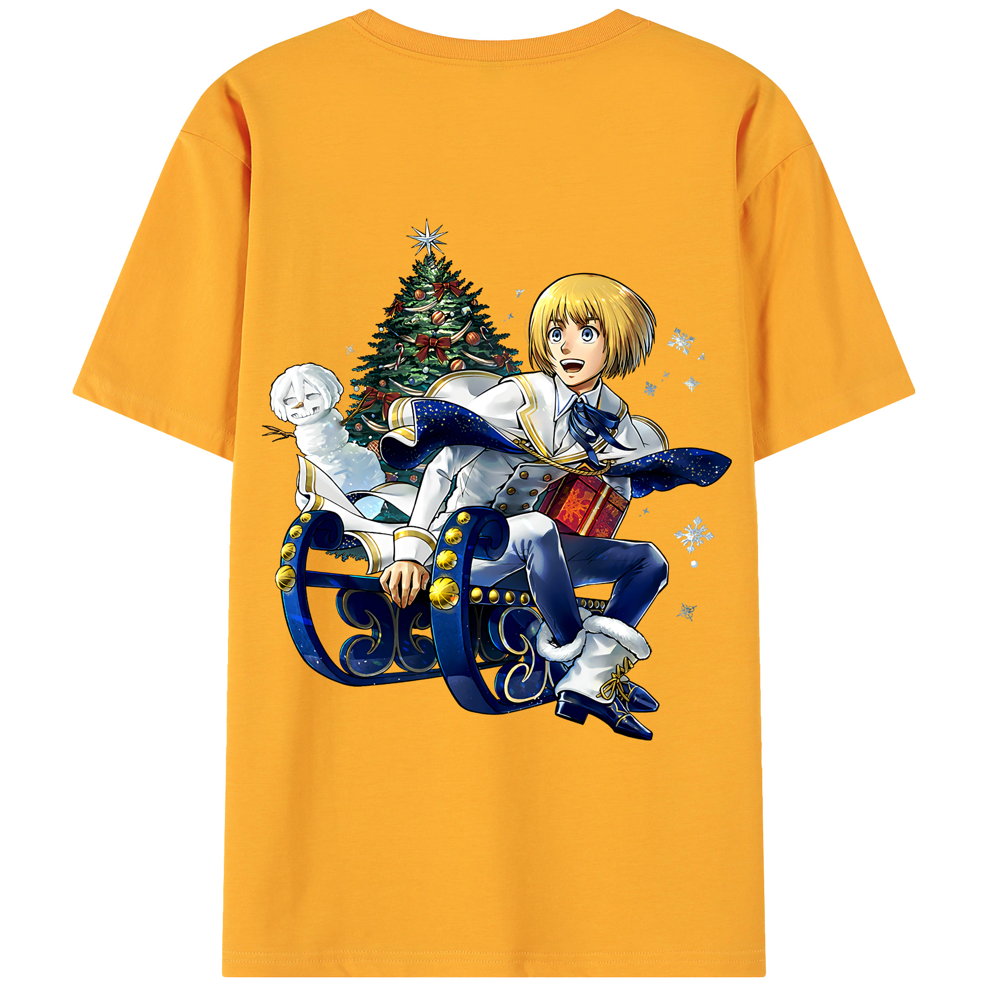 （画像用） 進撃の巨人 アルミン·アルレルト Attack on Titan Armin Arlert 綿100％ メンズ半袖Tシャツ（バックプリント） 通気性