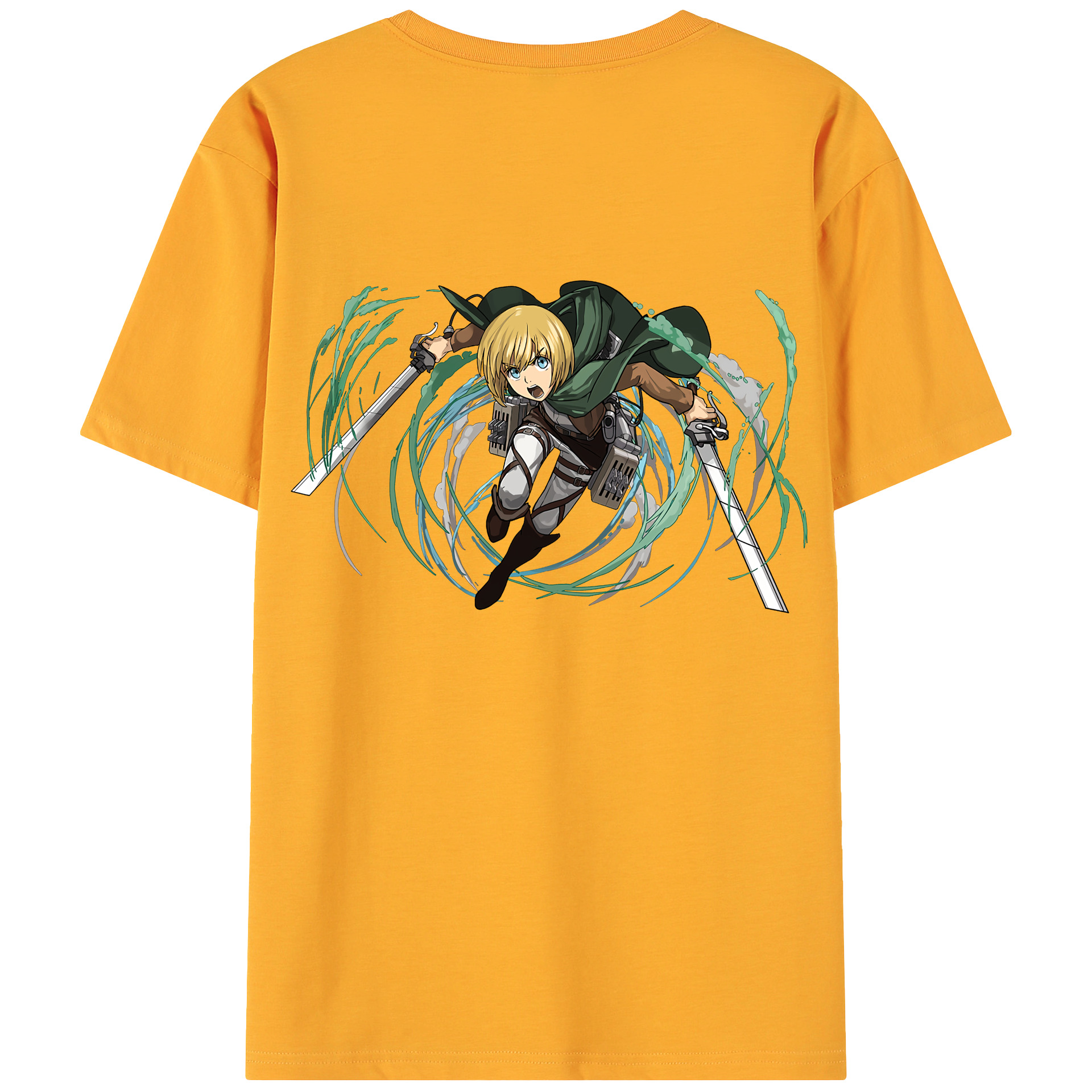 （画像用） 進撃の巨人 アルミン·アルレルト Attack on Titan Armin Arlert 綿100％ メンズ半袖Tシャツ（バックプリント） 通気性
