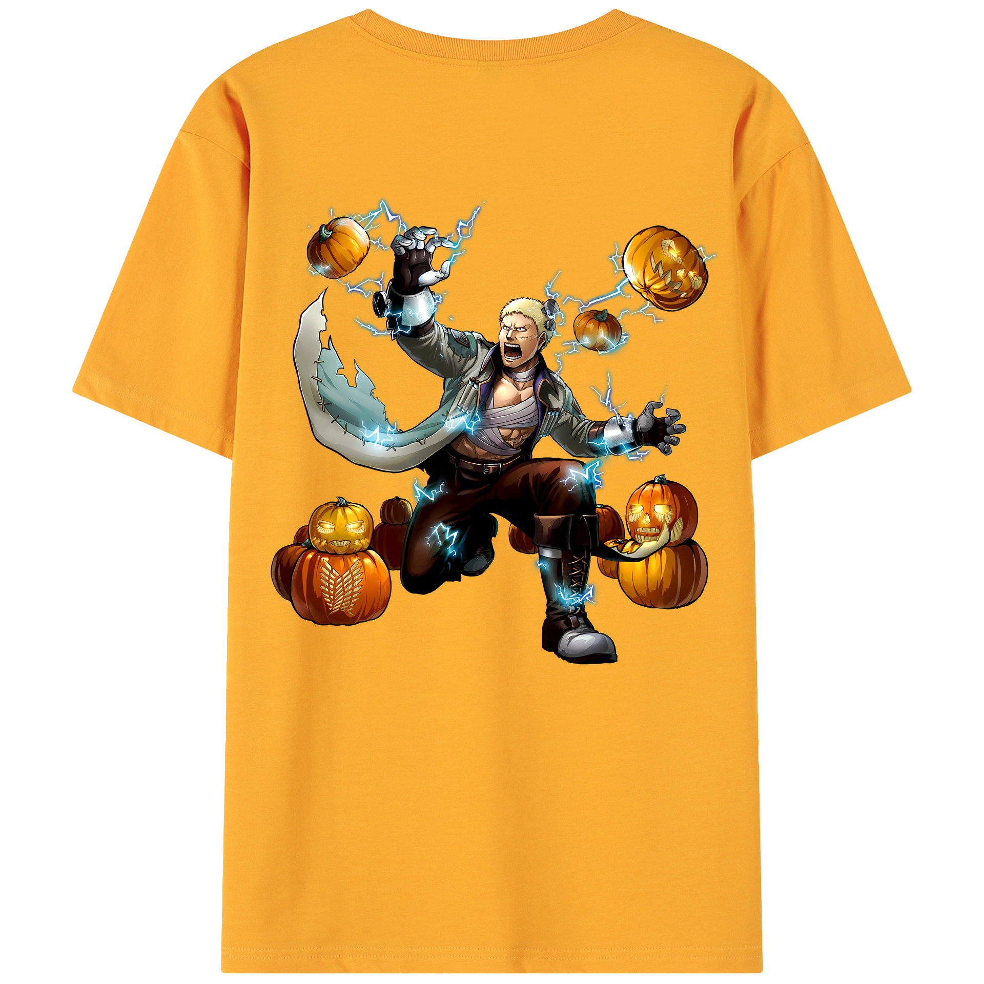 （画像用） 進撃の巨人 ライナー・ブラウン Attack on Titan Reiner Braun 綿100％ メンズ半袖Tシャツ（バックプリント） 通気性