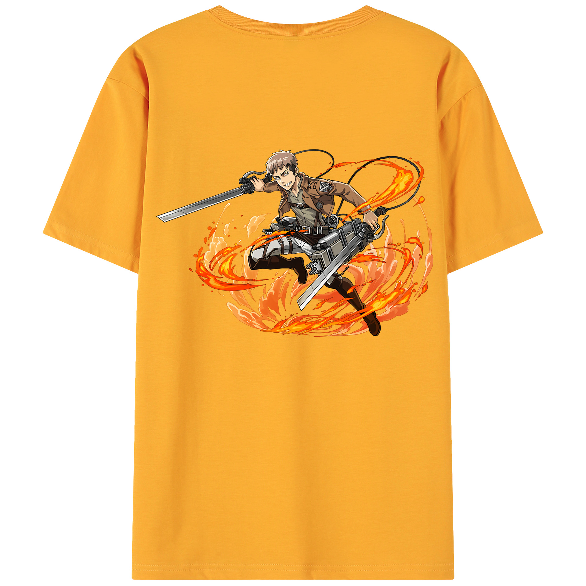 （画像用） 進撃の巨人 ジャン・キルシュタイン Attack on Titan Jean Kirstein 綿100％ メンズ半袖Tシャツ（バックプリント） 通気性