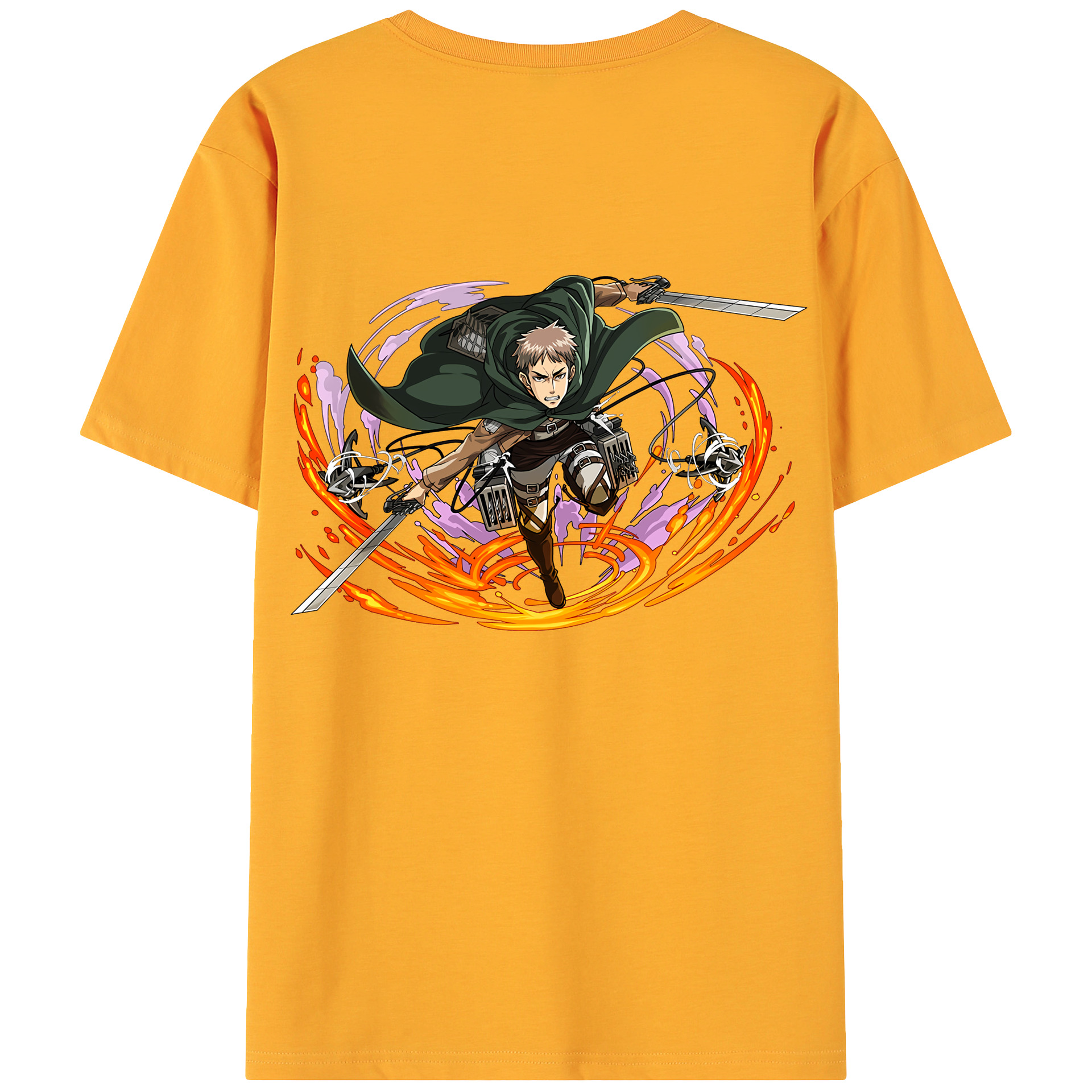 （画像用） 進撃の巨人 ジャン・キルシュタイン Attack on Titan Jean Kirstein 綿100％ メンズ半袖Tシャツ（バックプリント） 通気性