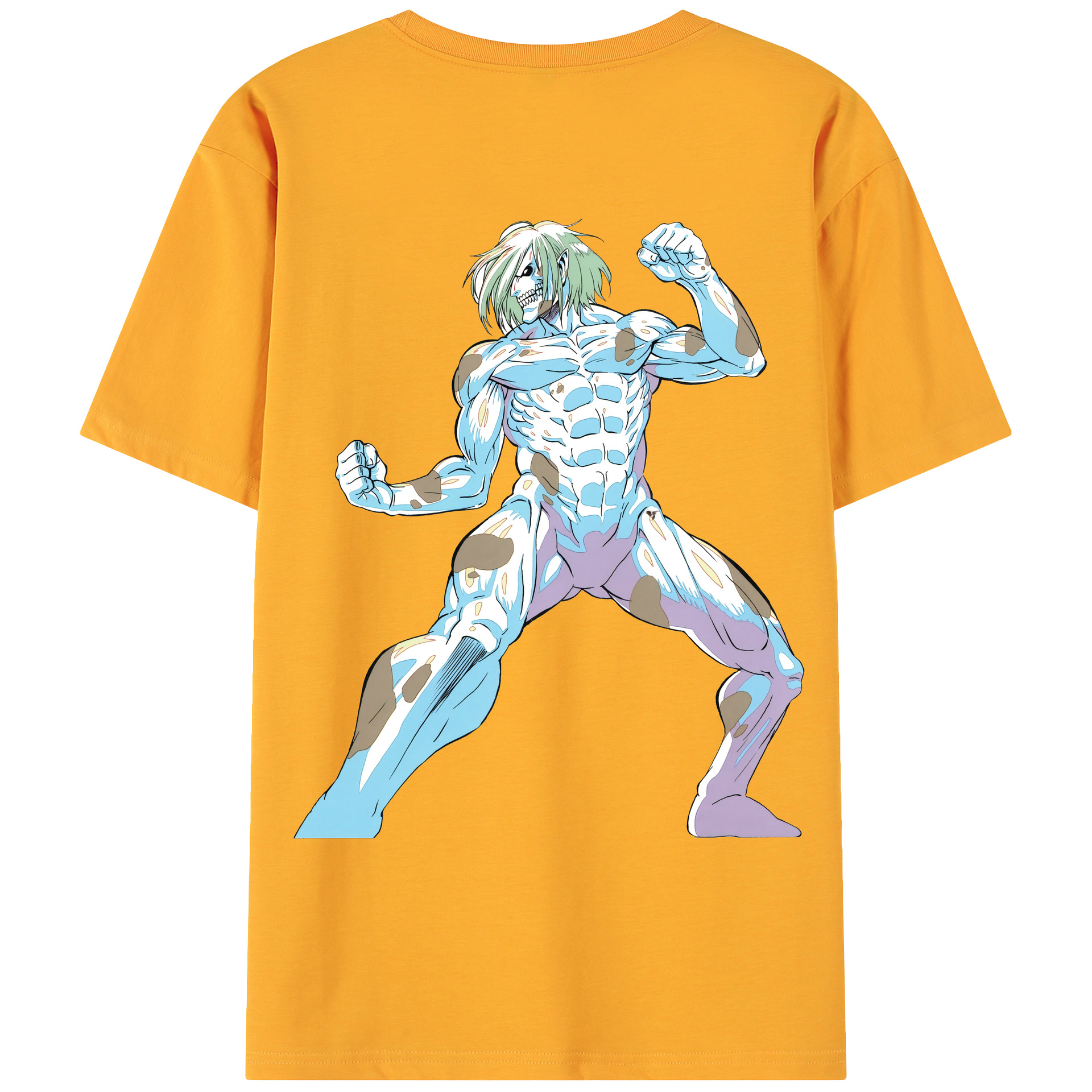 （画像用） 進撃の巨人 Attack on Titan 綿100％ メンズ半袖Tシャツ（バックプリント） 通気性