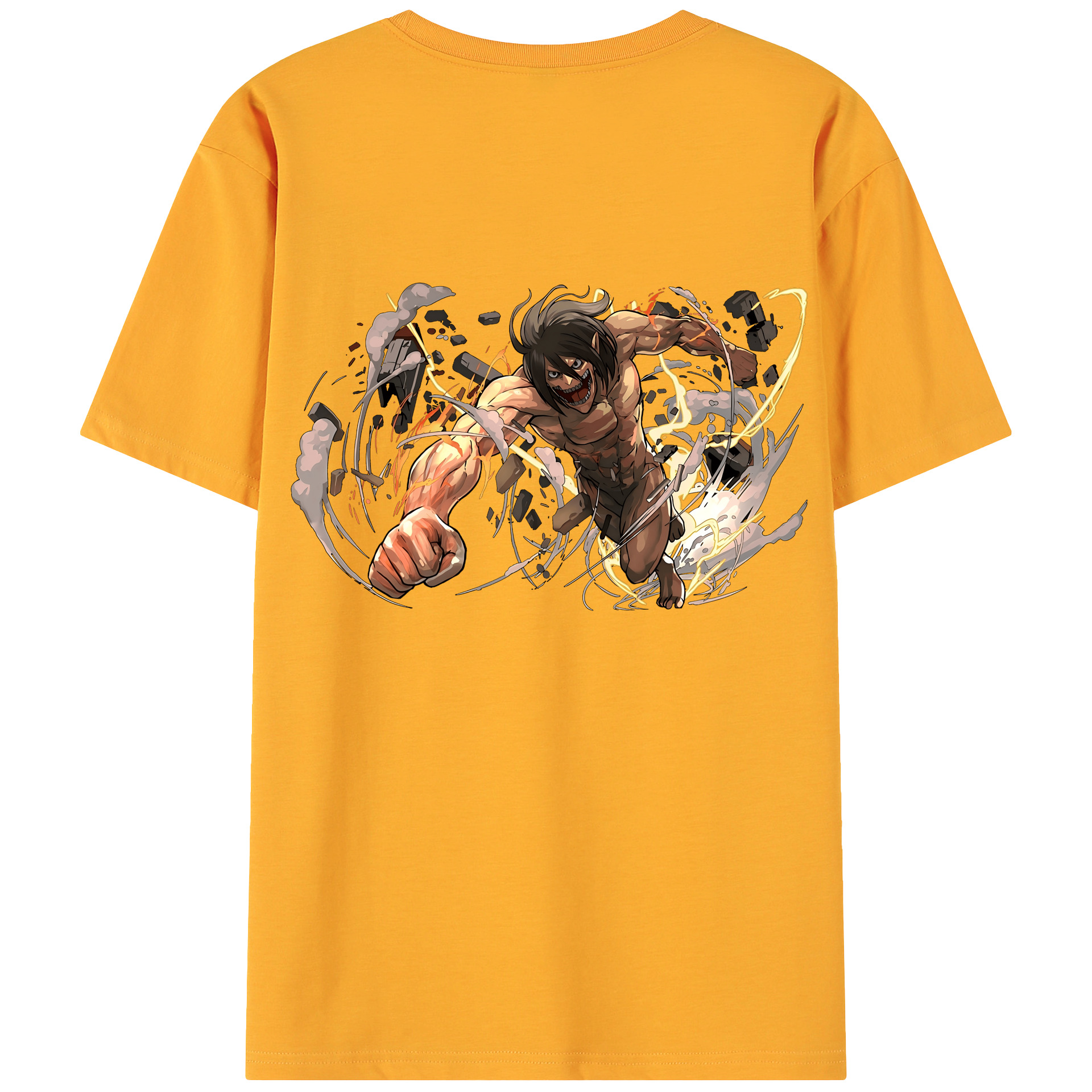 （画像用） 進撃の巨人 Attack on Titan 綿100％ メンズ半袖Tシャツ（バックプリント） 通気性