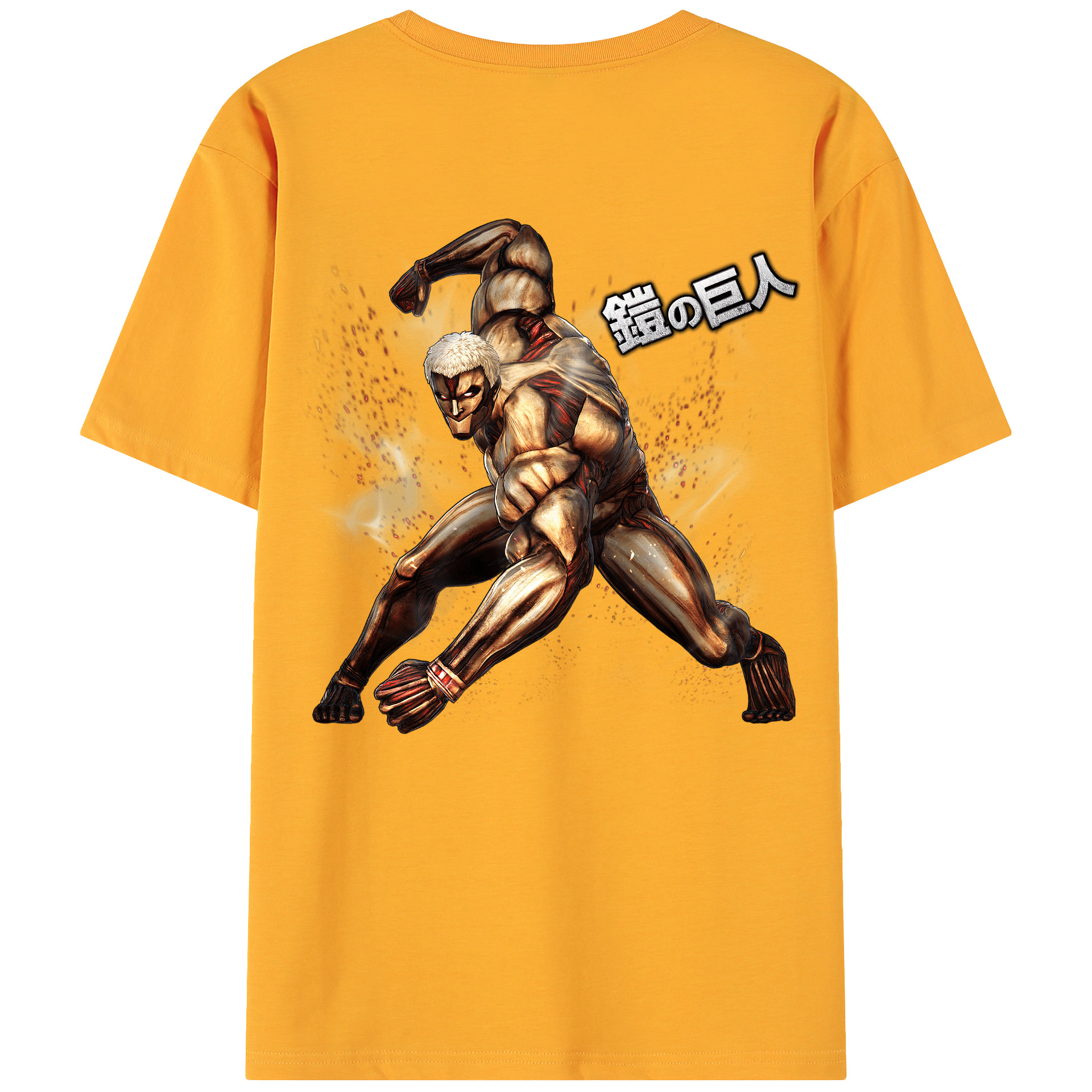 （画像用） 進撃の巨人 Attack on Titan 綿100％ メンズ半袖Tシャツ（バックプリント） 通気性