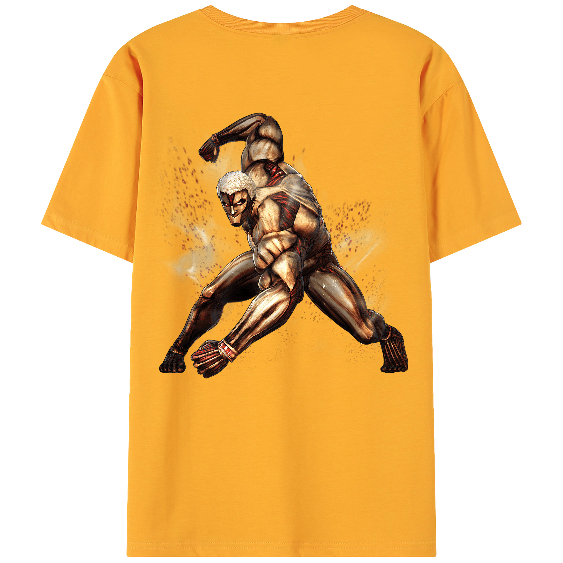 （画像用） 進撃の巨人 Attack on Titan 綿100％ メンズ半袖Tシャツ（バックプリント） 通気性