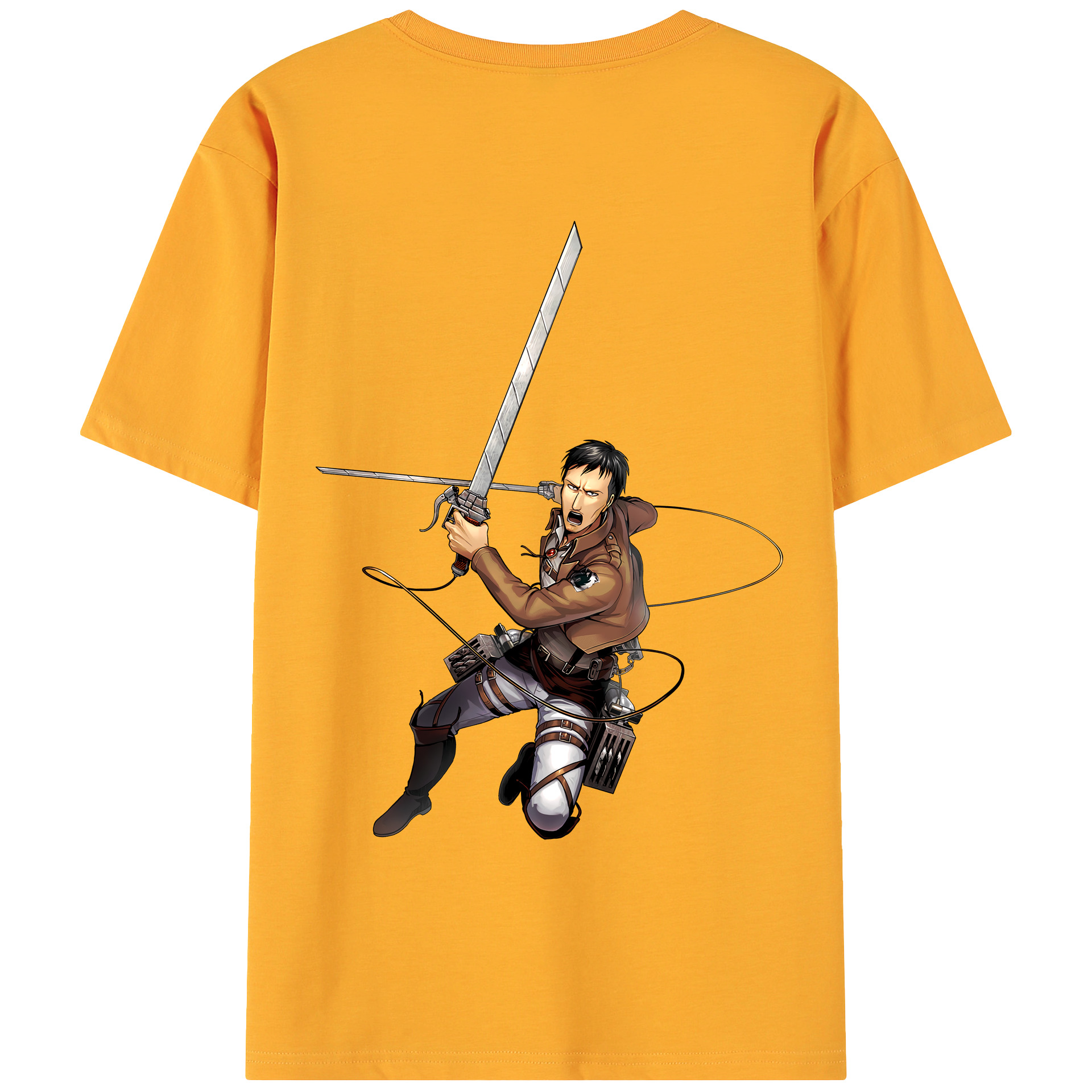 （画像用） 進撃の巨人 Attack on Titan 綿100％ メンズ半袖Tシャツ（バックプリント） 通気性