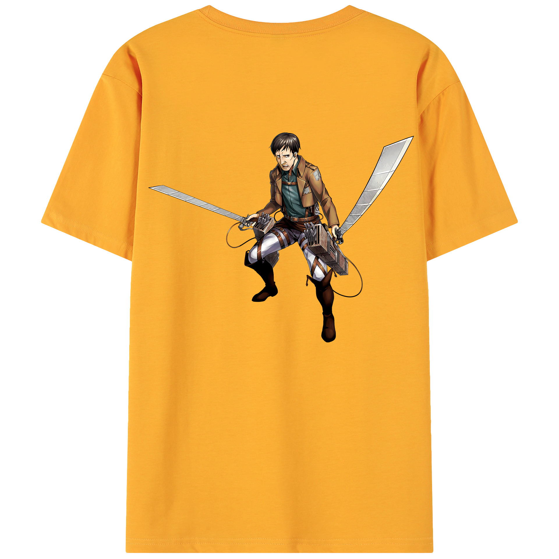（画像用） 進撃の巨人 Attack on Titan 綿100％ メンズ半袖Tシャツ（バックプリント） 通気性