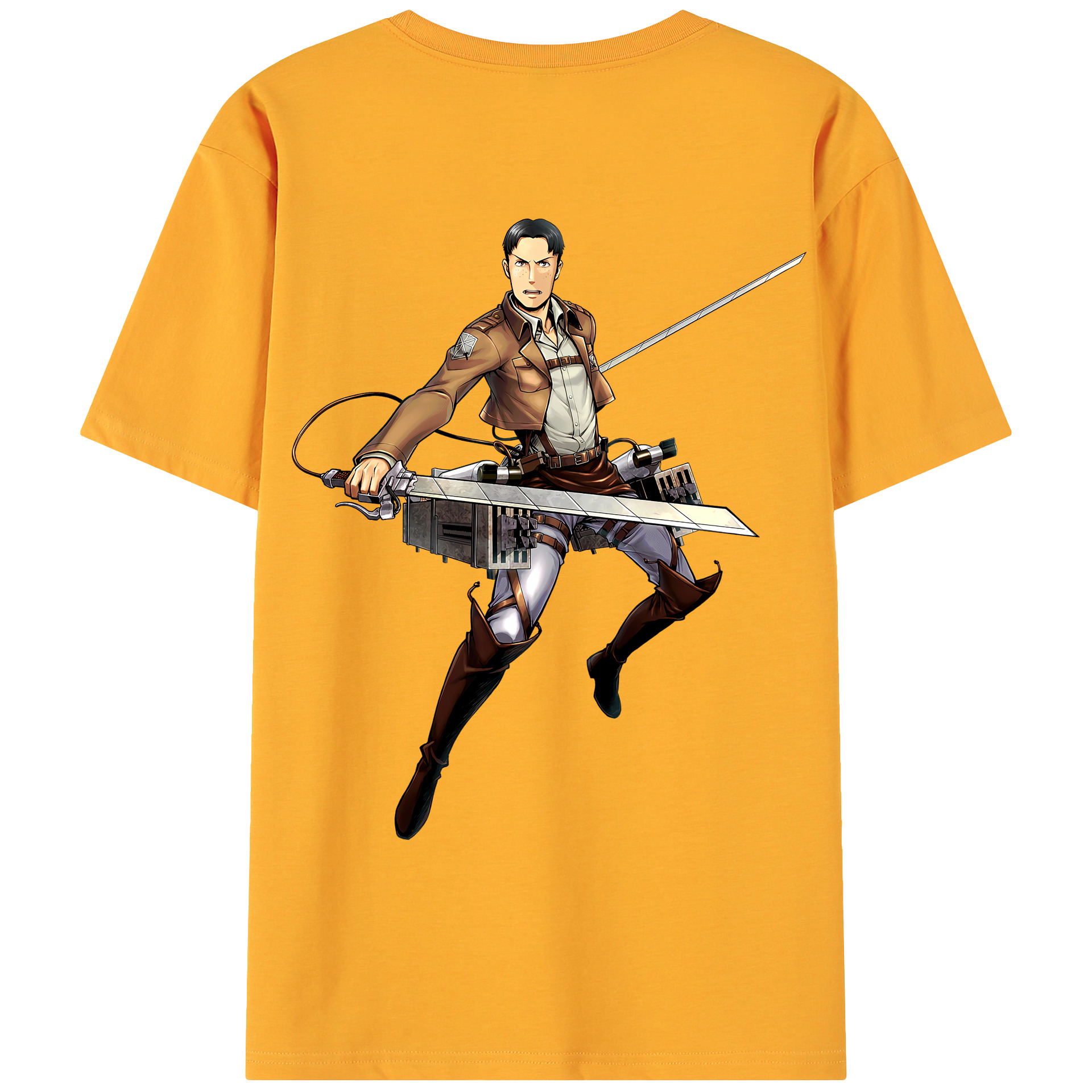 （画像用） 進撃の巨人 Attack on Titan 綿100％ メンズ半袖Tシャツ（バックプリント） 通気性