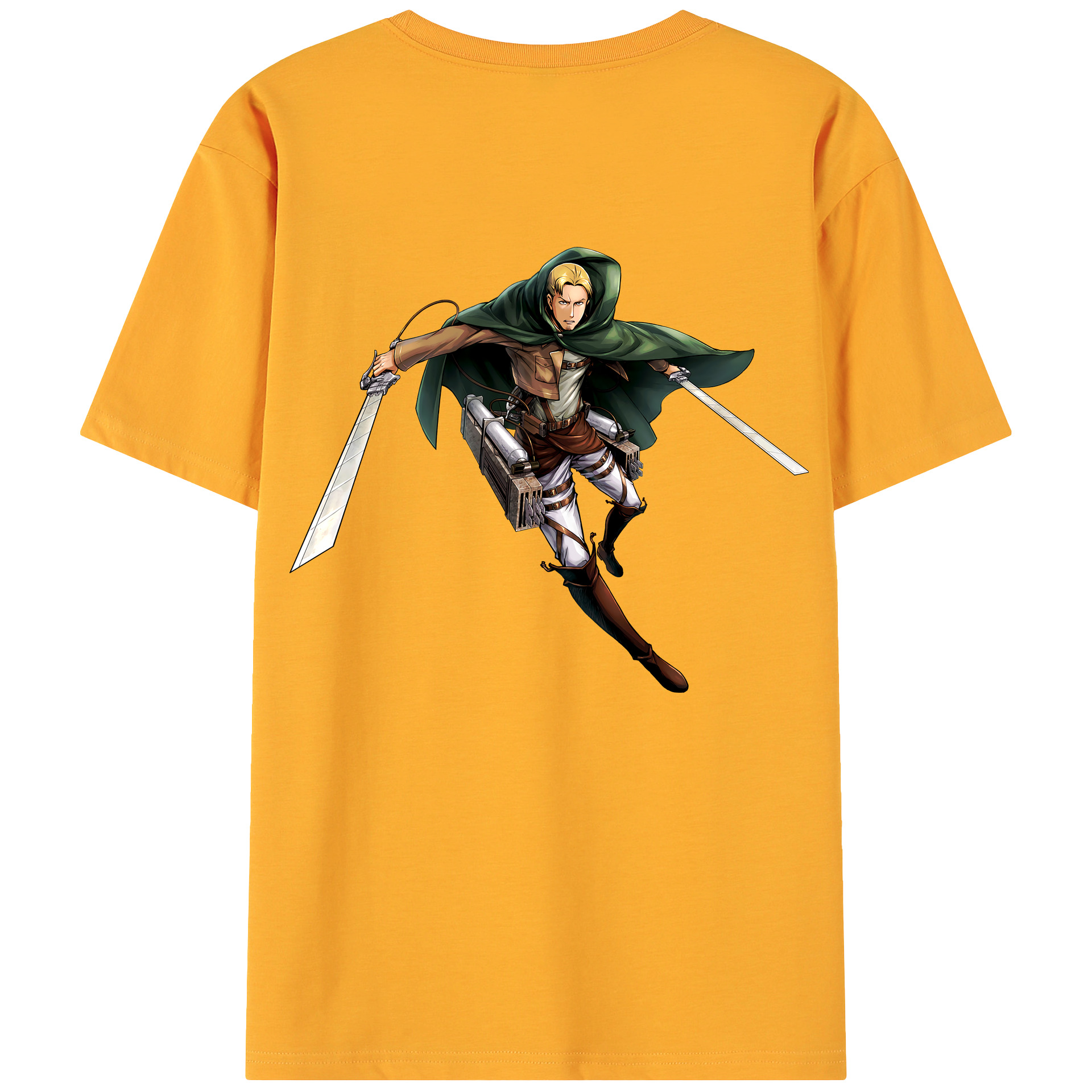 （画像用） 進撃の巨人 Attack on Titan 綿100％ メンズ半袖Tシャツ（バックプリント） 通気性