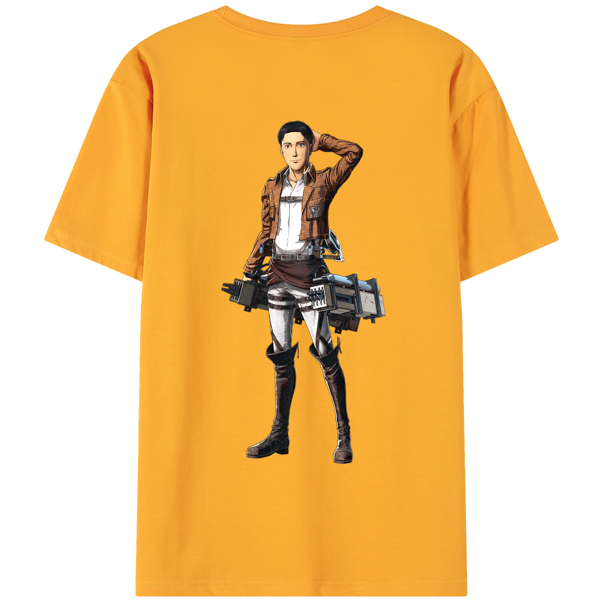 （画像用） 進撃の巨人 Attack on Titan 綿100％ メンズ半袖Tシャツ（バックプリント） 通気性