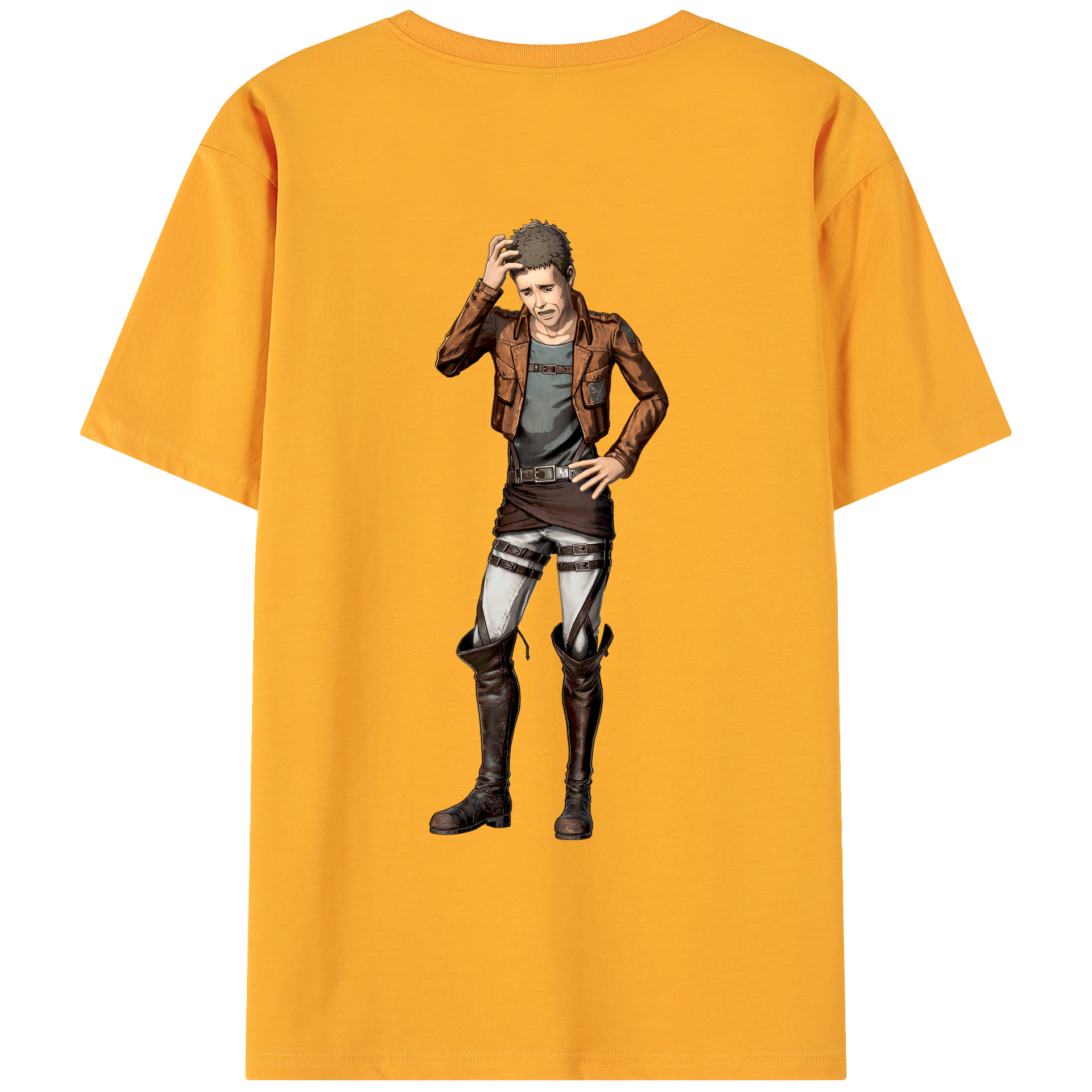 （画像用） 進撃の巨人 Attack on Titan 綿100％ メンズ半袖Tシャツ（バックプリント） 通気性