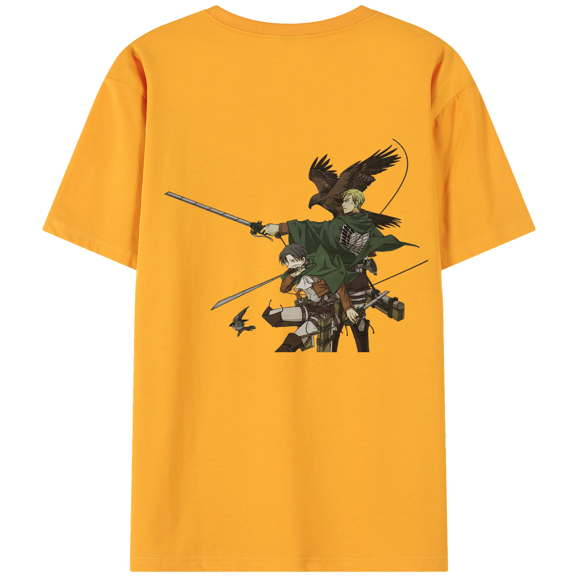 （画像用） 進撃の巨人 Attack on Titan 綿100％ メンズ半袖Tシャツ（バックプリント） 通気性