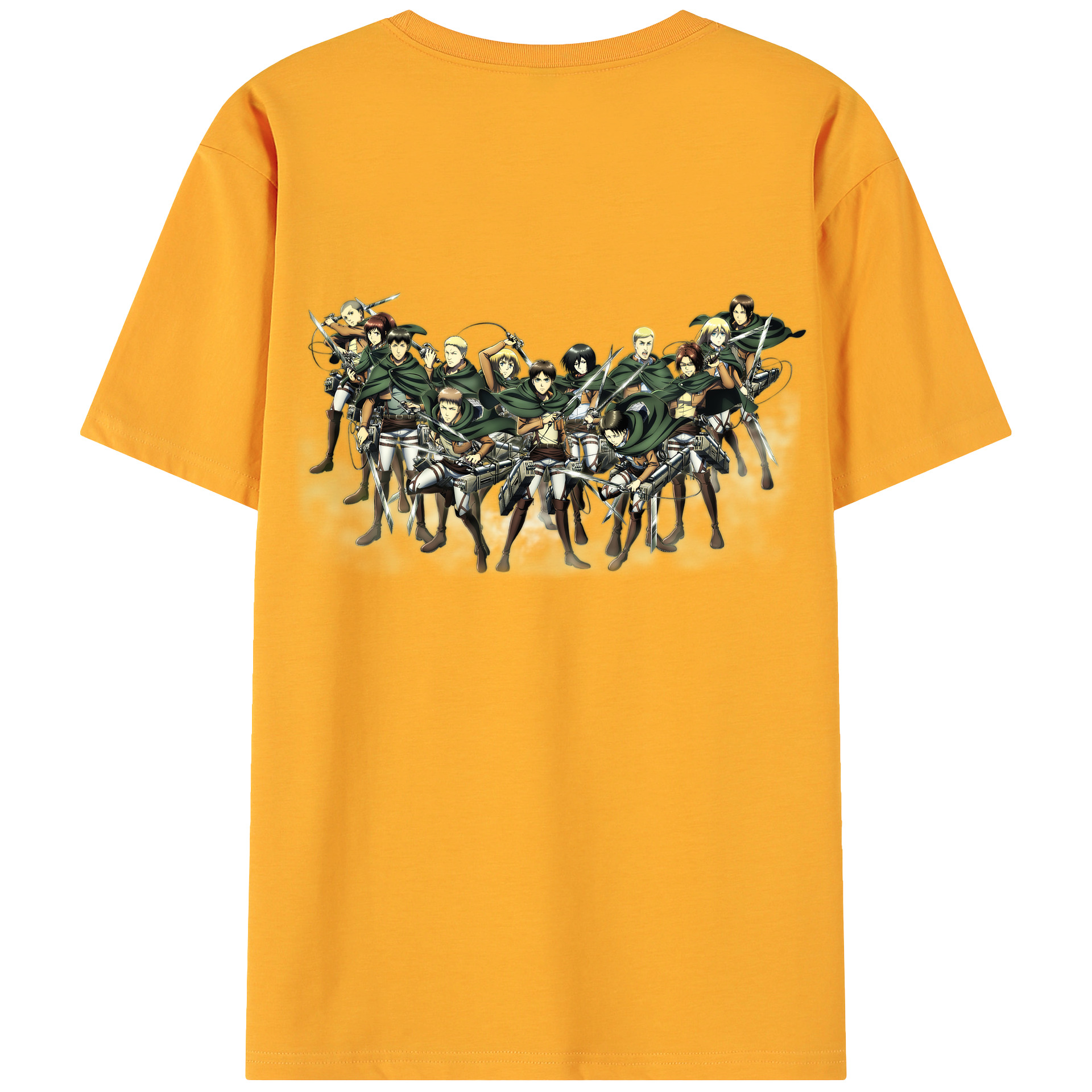 （画像用） 進撃の巨人 Attack on Titan 綿100％ メンズ半袖Tシャツ（バックプリント） 通気性