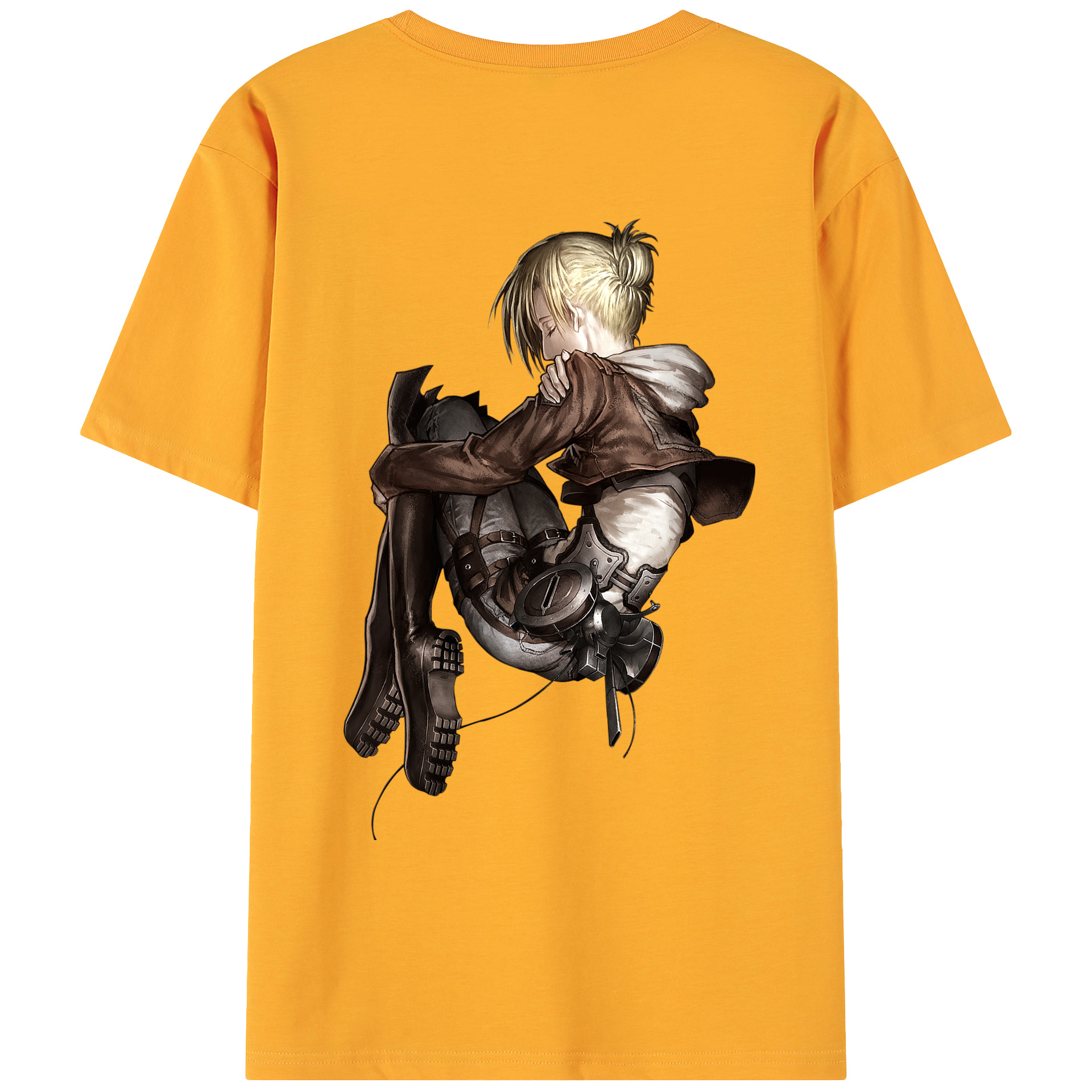 （画像用） 進撃の巨人 アニ・レオンハート Attack on Titan Annie Leonhart 綿100％ メンズ半袖Tシャツ（バックプリント） 通気性